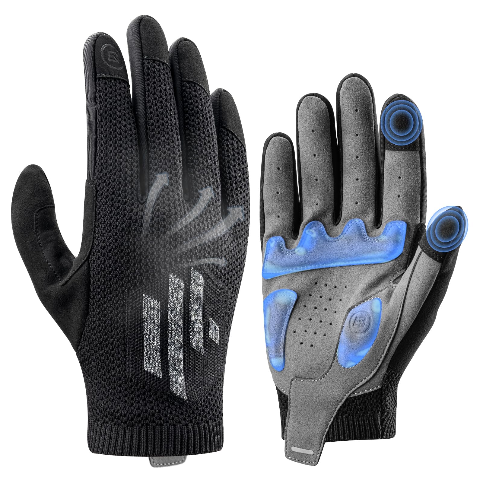 Rechargeable 4-LED Flashlight Cycling Gloves – Full Finger, 3 Lighting Modes, Breathable & Anti-Slip, For