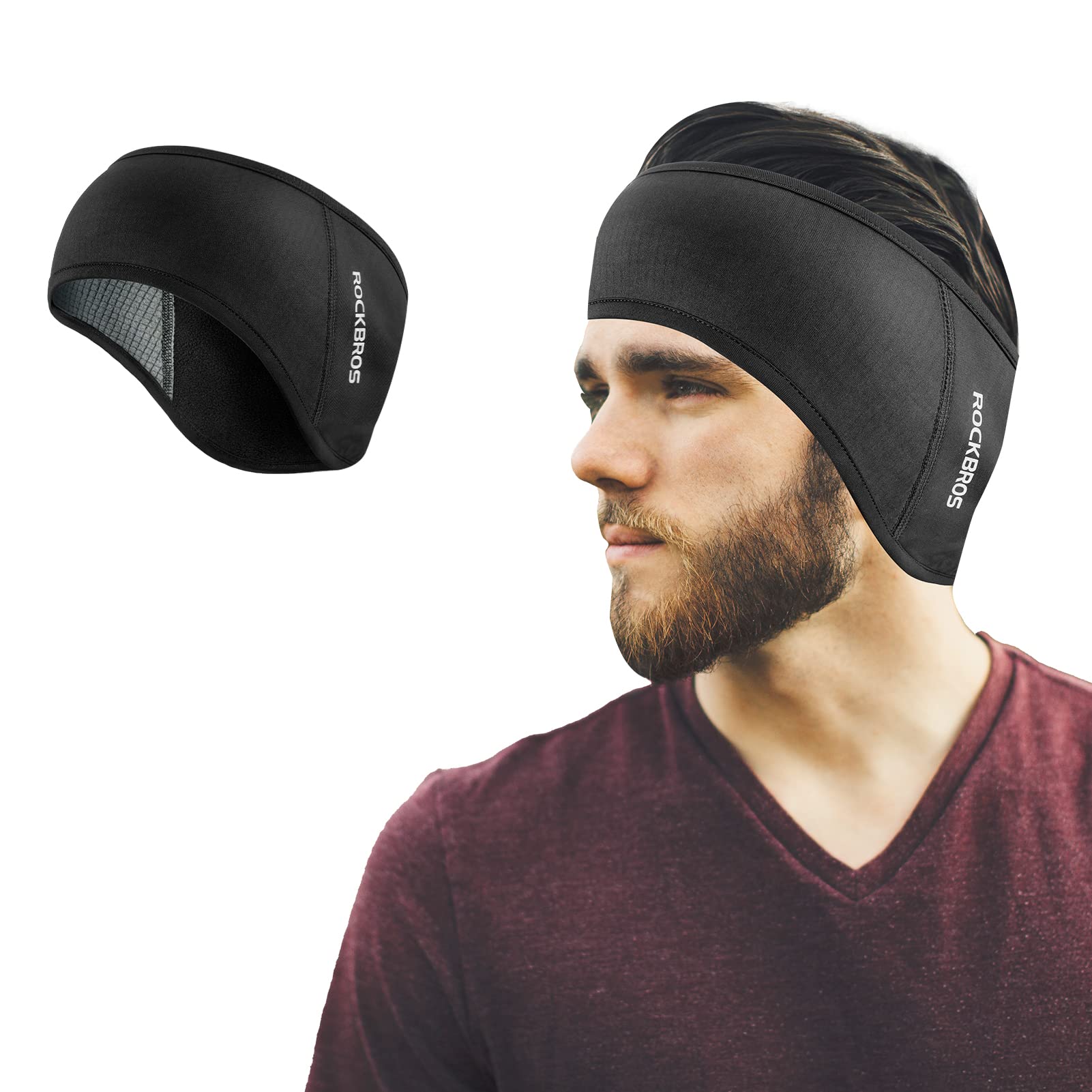 hot ears fahrradhelm ROCKBROS Fleece Ear Warmers Headband for Men & Women, Warm Ear Cover, Men
