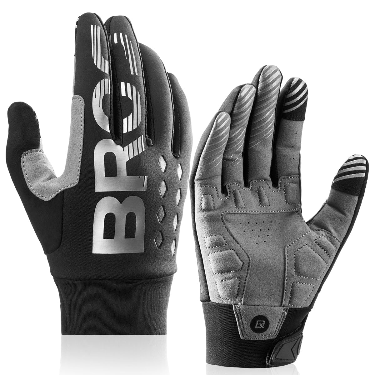 ROCKBROS Full Finger Cycling Gloves, Motorcycle Mountain Bike Gloves for Men