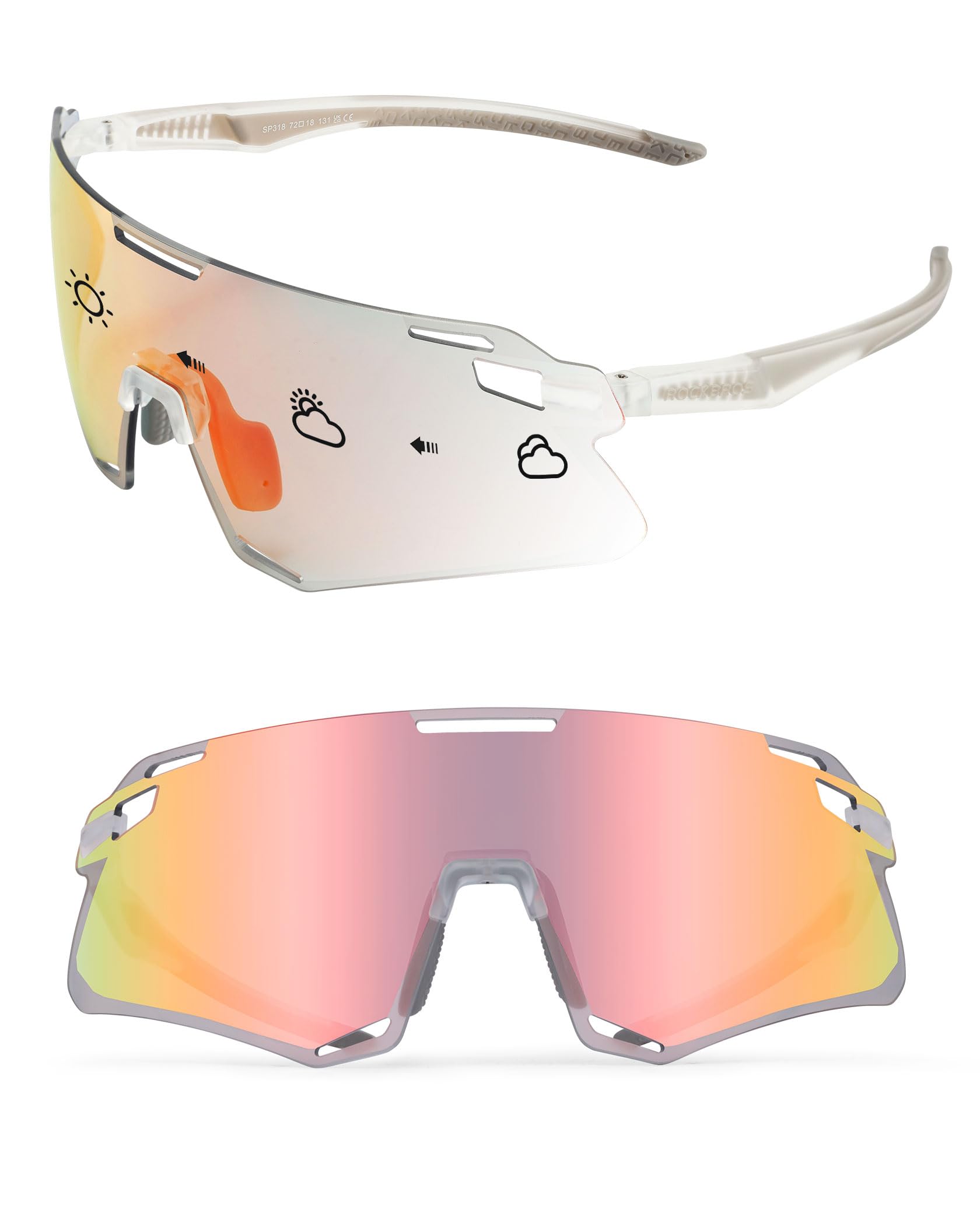 cycling goggles over glasses Men's TR90 Photochromic Cycling Sunglasses for MTB
