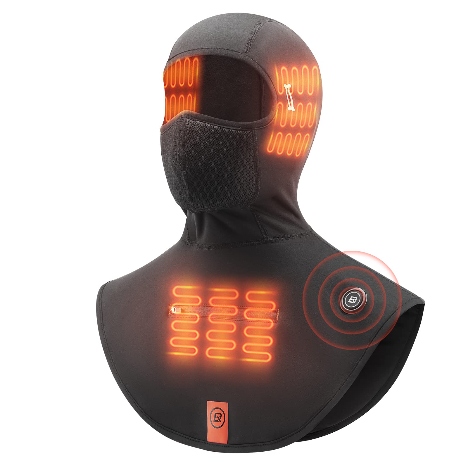 Pasamontañas ROCKBROS térmico de esquí para clima frío, máscara facial USB recargable de invierno sin batería