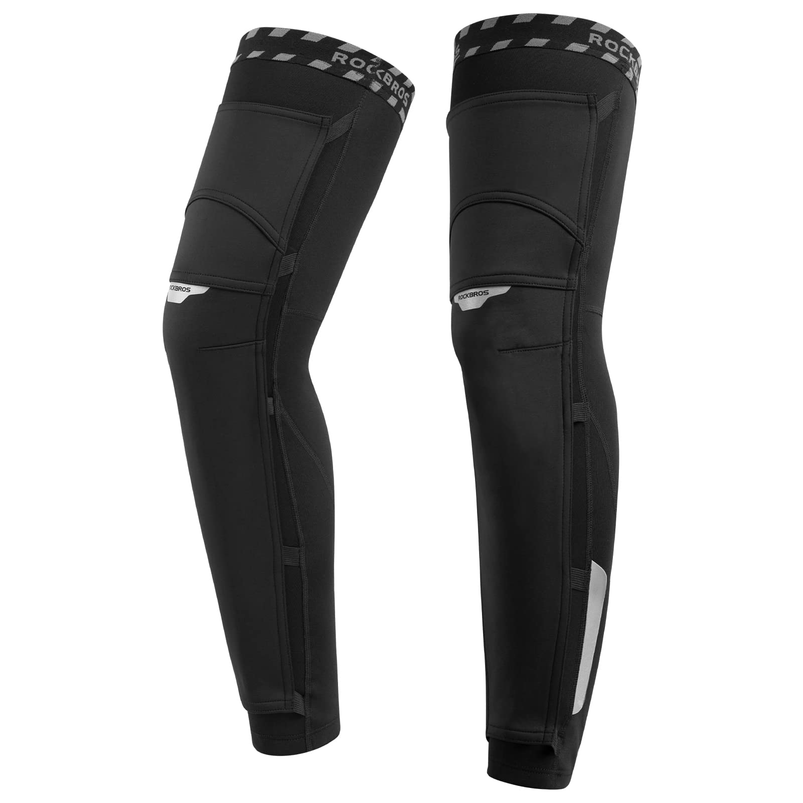 ROCKBROS Thermal Fleece Leg Warmers Windproof Knee Protection