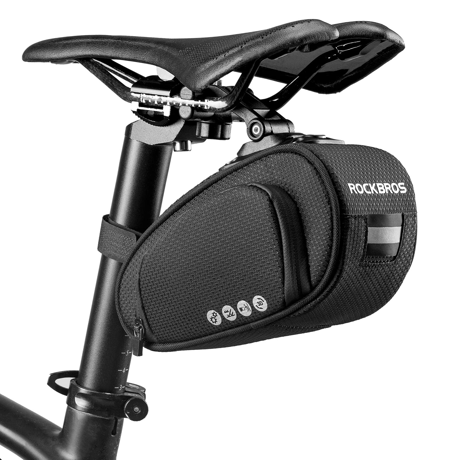 ROCKBROS Bike Saddle Bag Under Seat with Adjustable Mounting, Large St