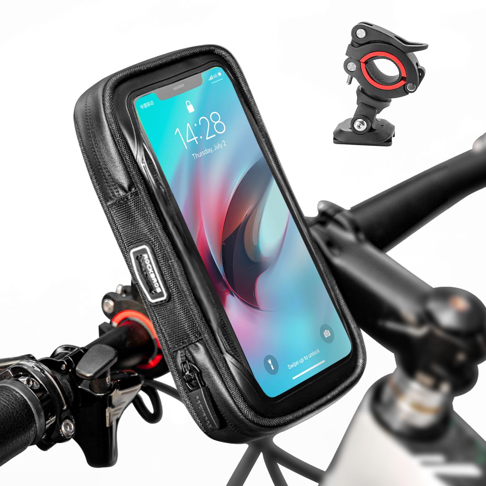 ROCKBROS 270° Rotatable Bike Phone Mount Bag with Quick Release