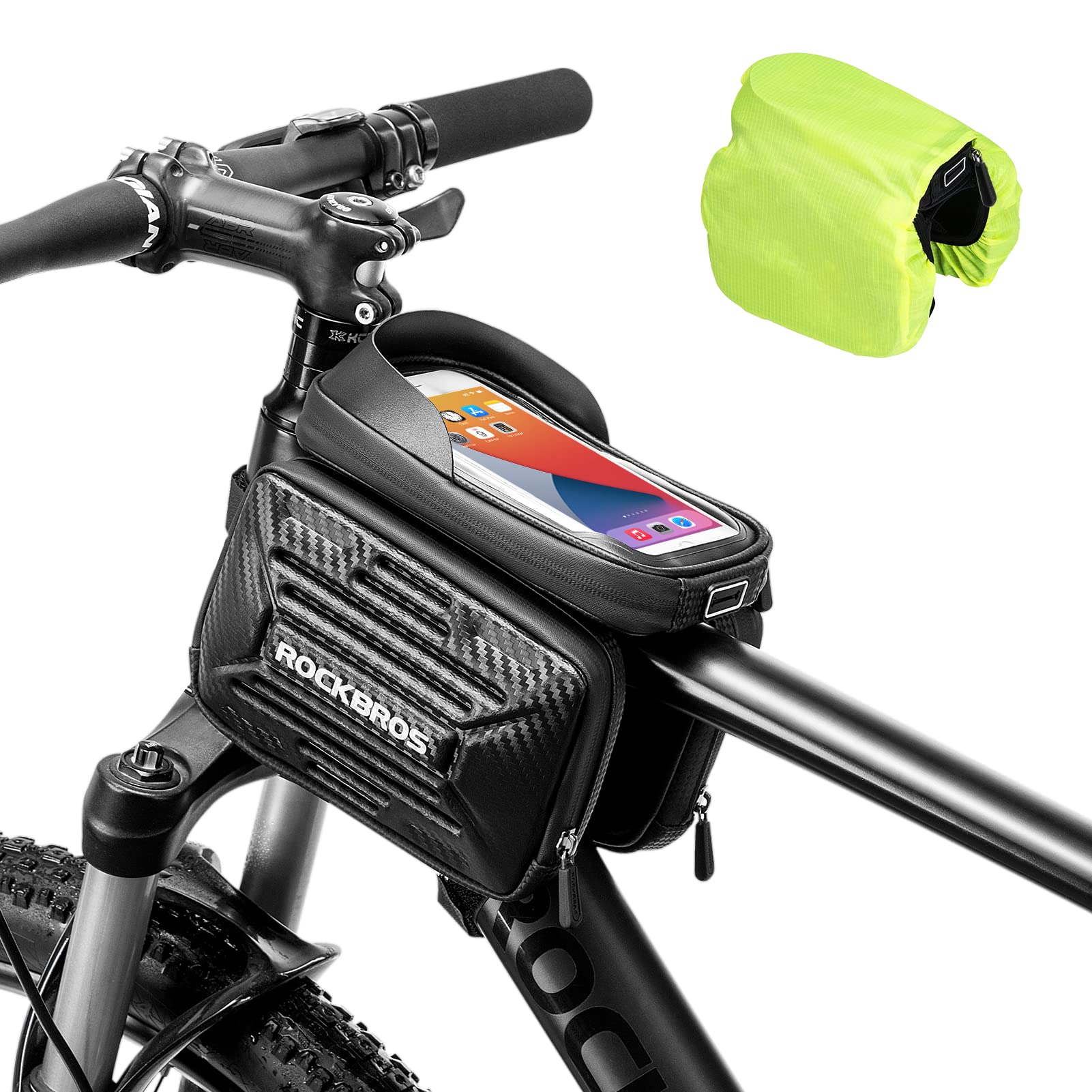 ROCKBROS Bike Waterproof Front Frame Pouch Top Tube Handlebar Bag Below 6.2”/5.8”