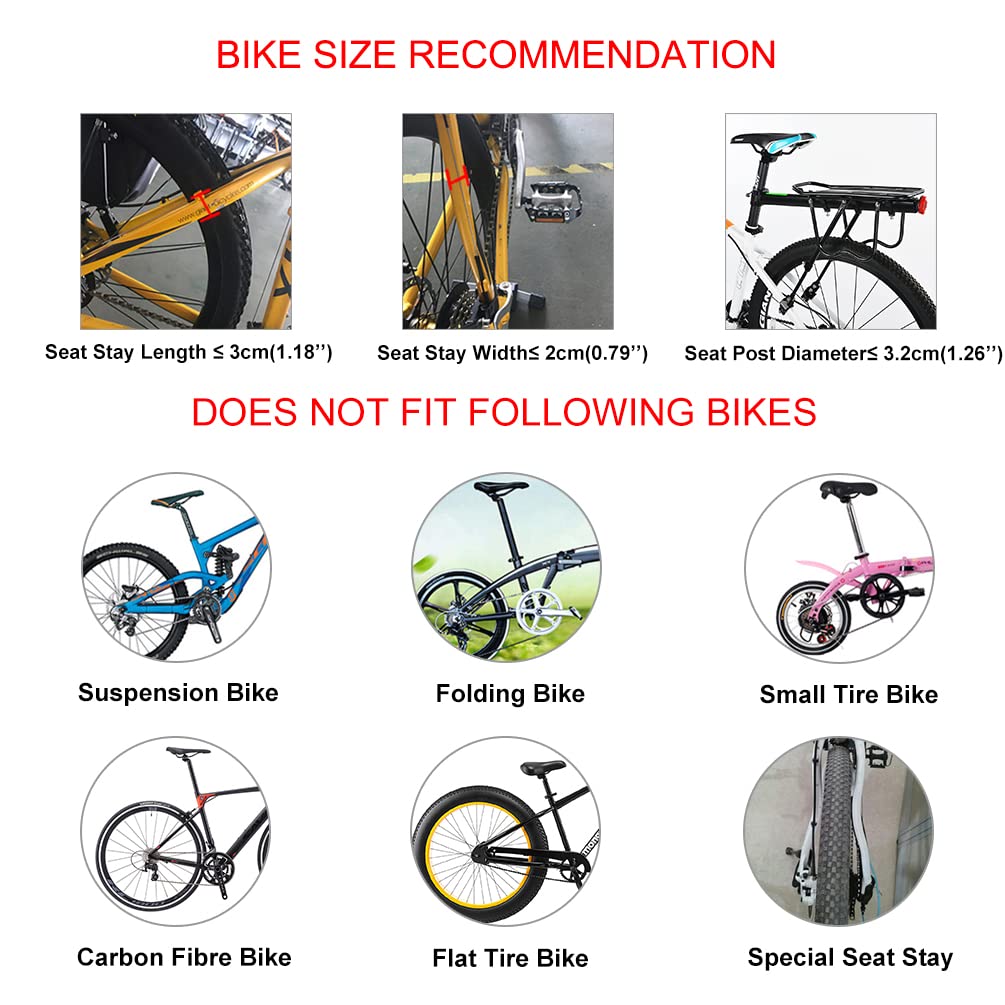 ROCKBROS Bike Cargo Rack Quick Release 110-165 lbs Capacity Universal Fit - ROCKBROS