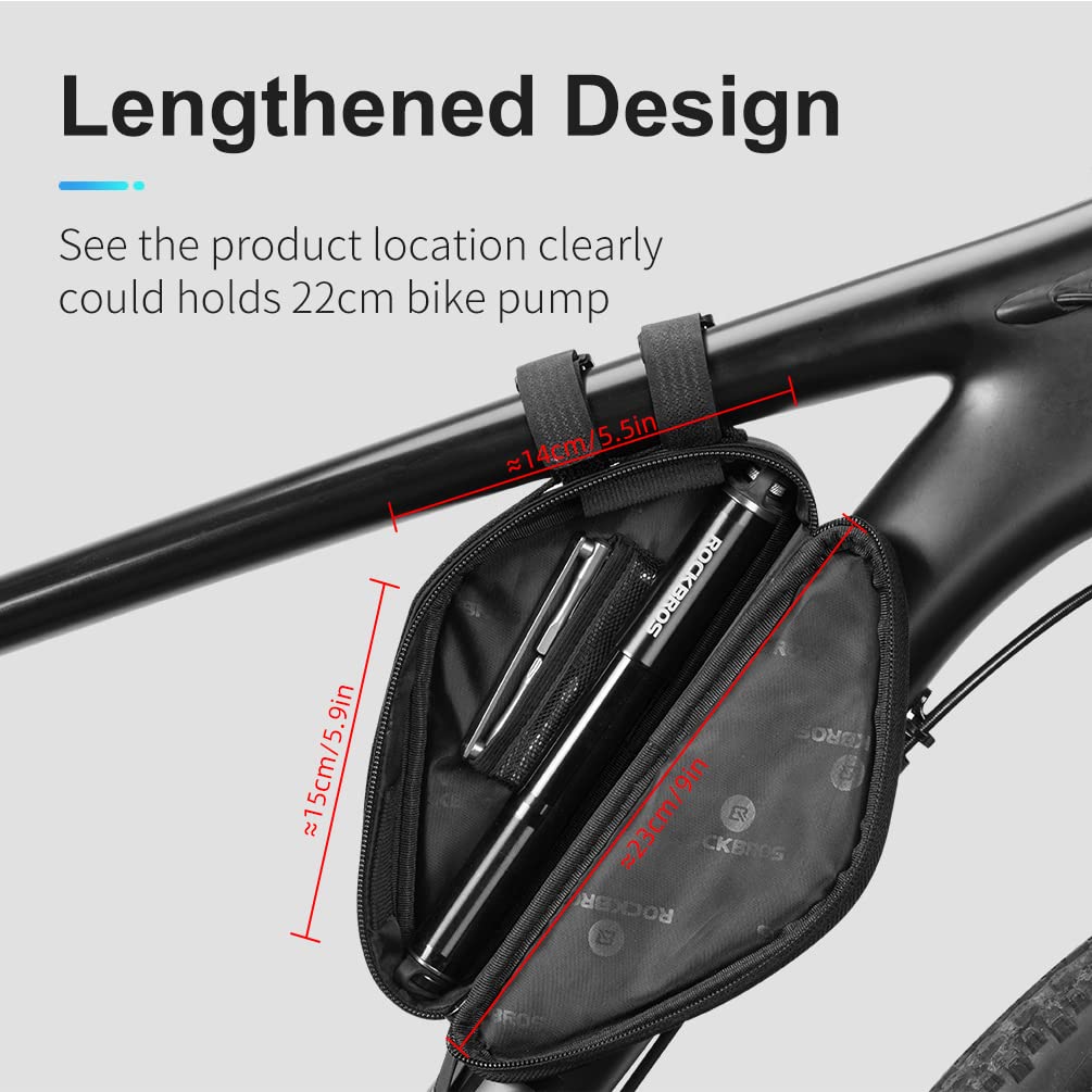 ROCKBROS Triangle Bike Frame Bag 0.7L Road & Mountain Bike Storage Pouch - ROCKBROS