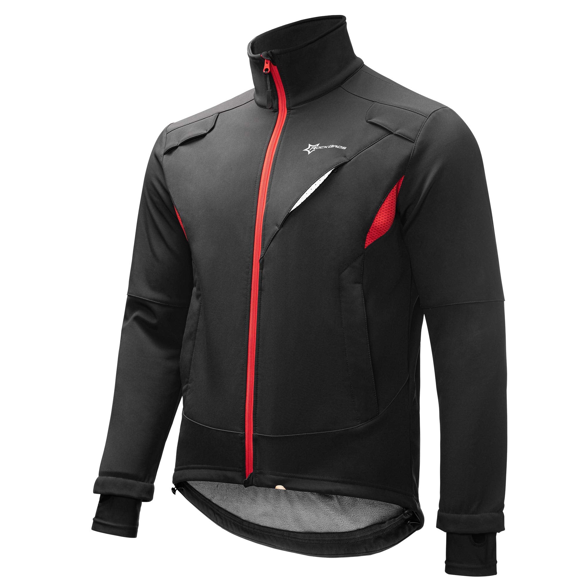 ROCKBROS Winter Cycling Jacket Thermal Fleece Windproof Jacket Running Biking Hiking - ROCKBROS