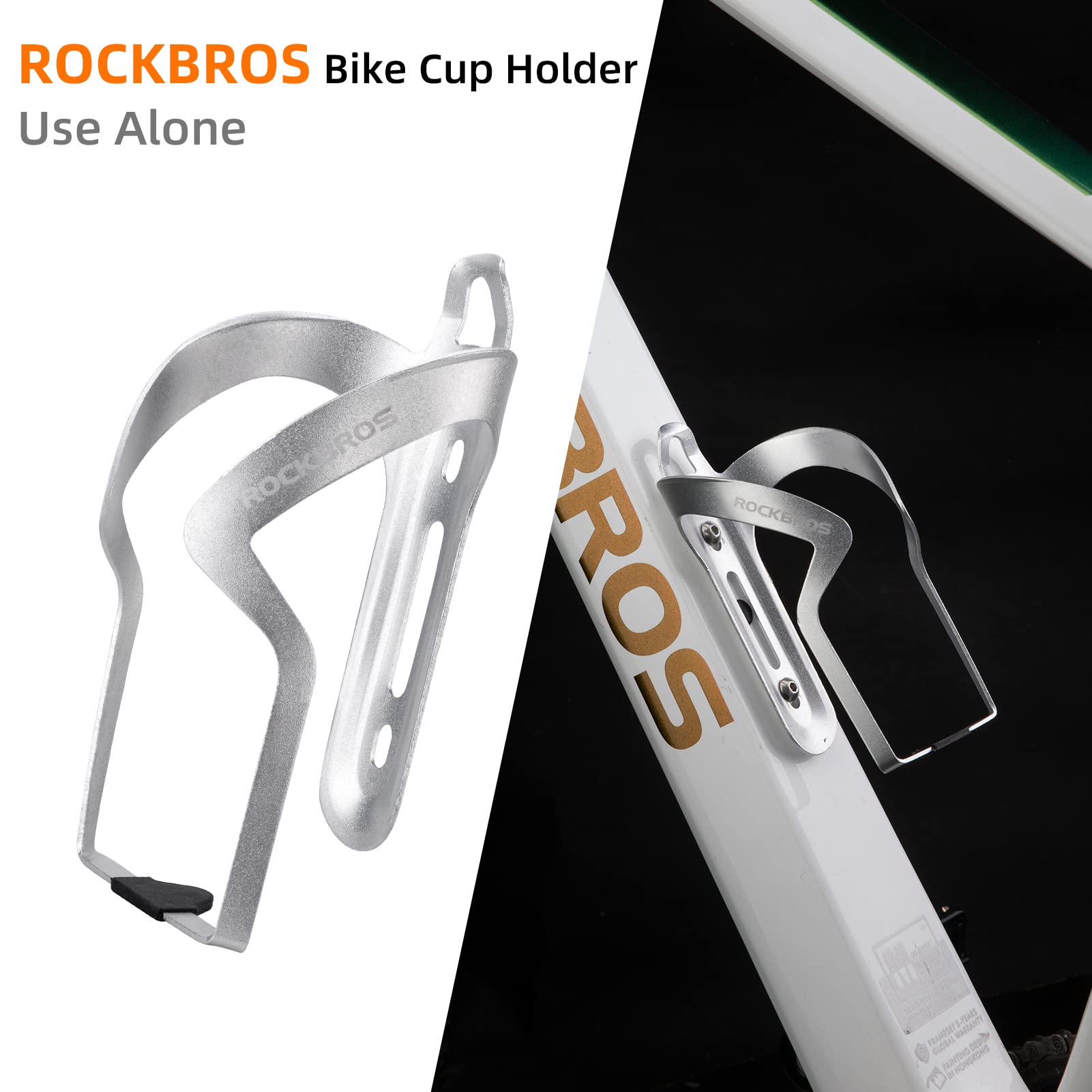 ROCKBROS 2-in-1 Bike Cup Holder Adjustable Bottle Cage for Handlebars & Seat Post - ROCKBROS
