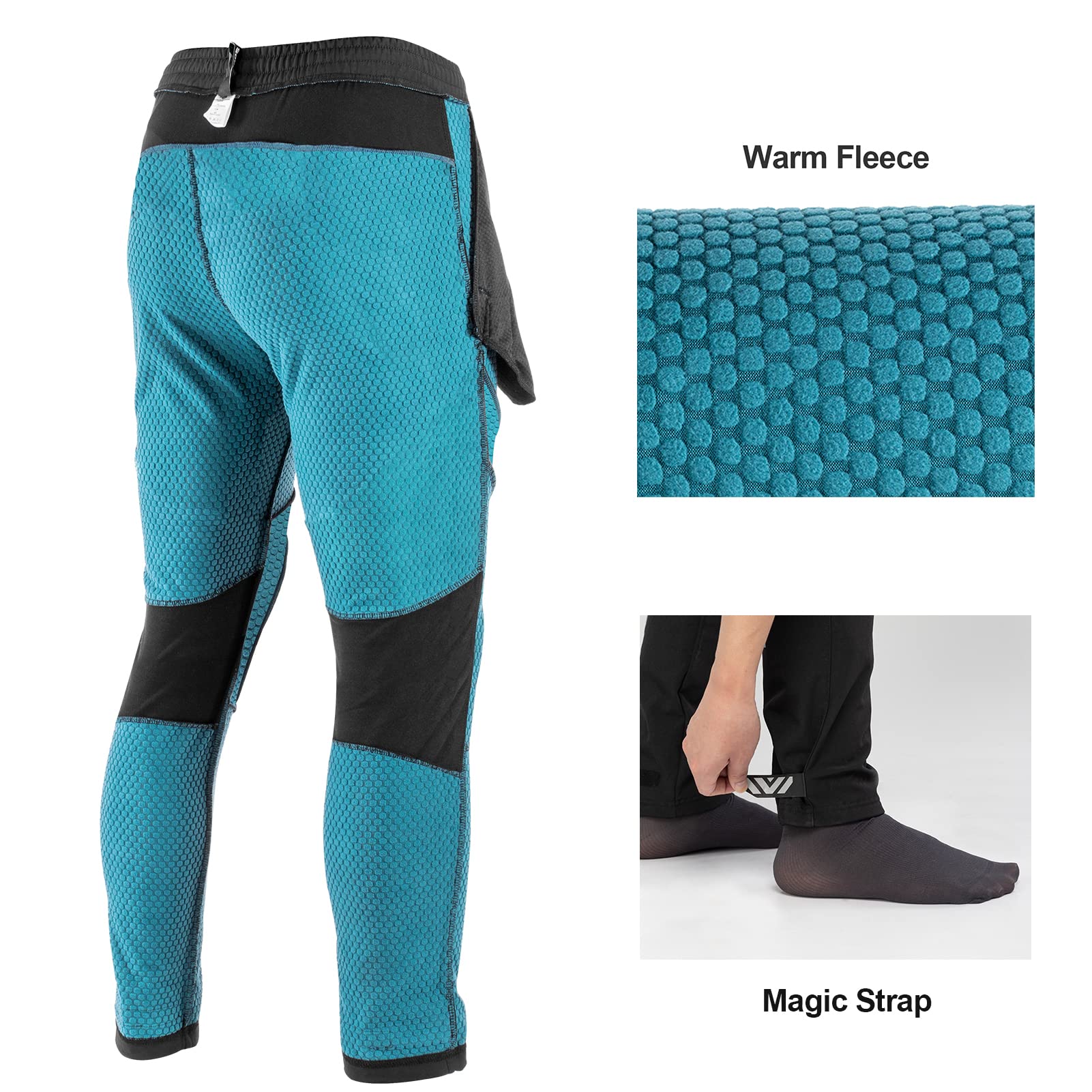 ROCKBROS Winter Cycling Pants for Men Thermal Windproof Mountain Bike Running Pants - ROCKBROS