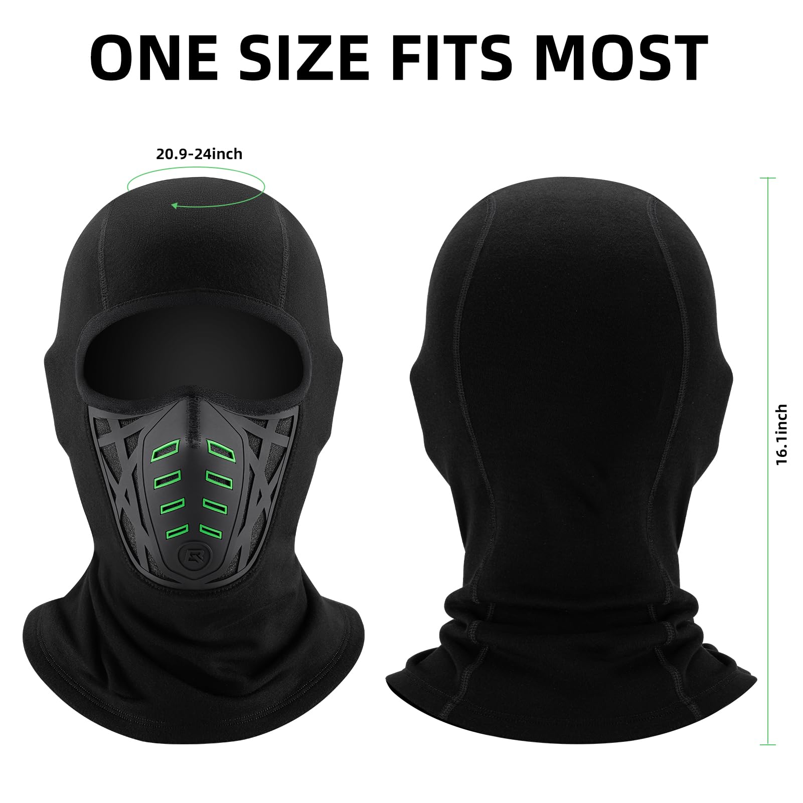 ROCKBROS Balaclava Ski Mask Thermal Windproof Balaclava Mask 3D Design - ROCKBROS