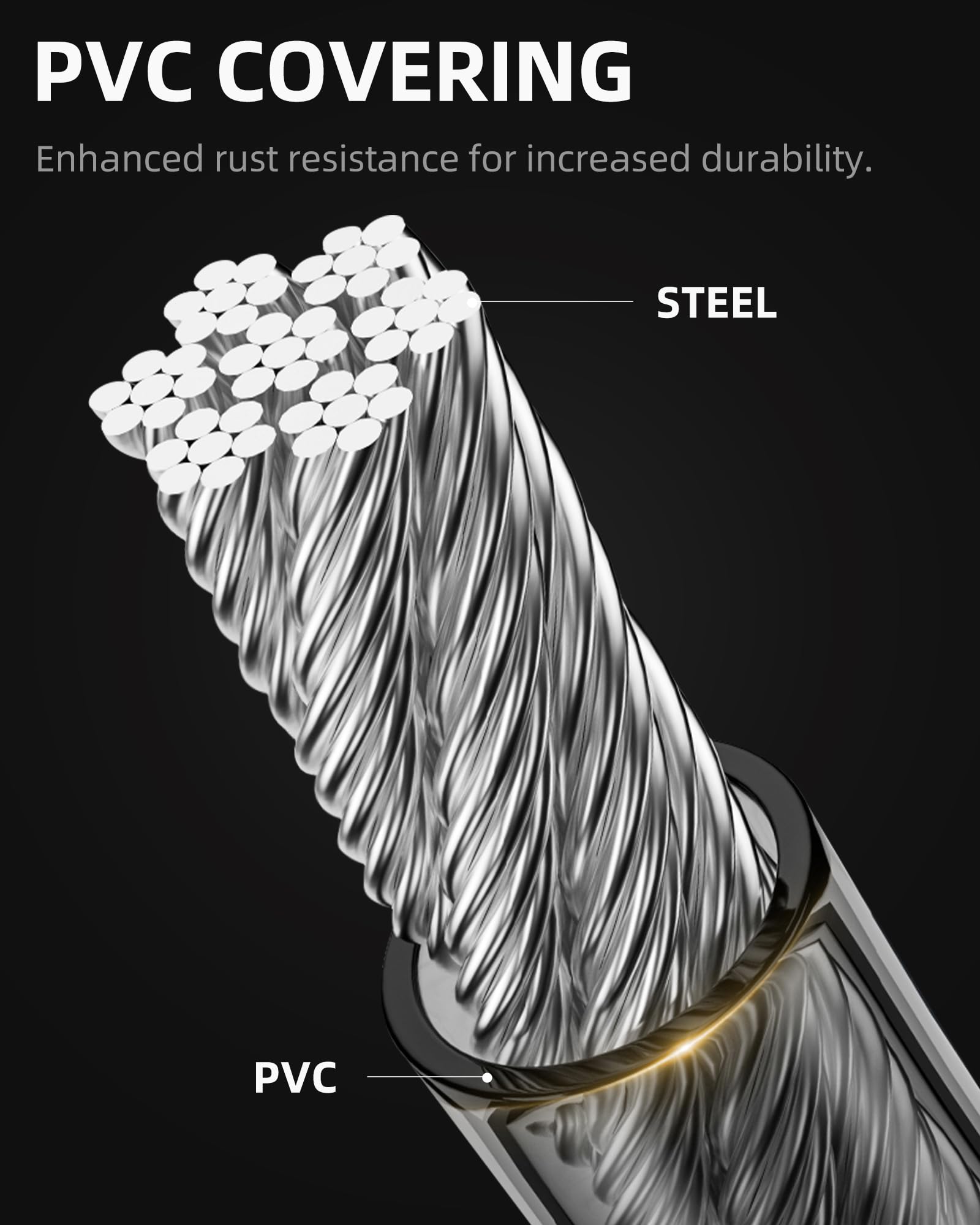 ROCKRBOS Bike Cable Lock with Key, ABS Lock Shell, 2 Keys & 1 Mount Bracket