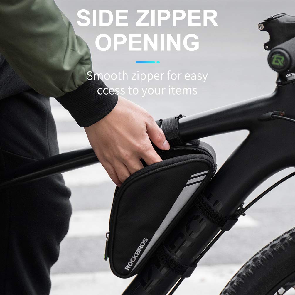 ROCKBROS Triangle Bike Frame Bag 0.7L Road & Mountain Bike Storage Pouch - ROCKBROS