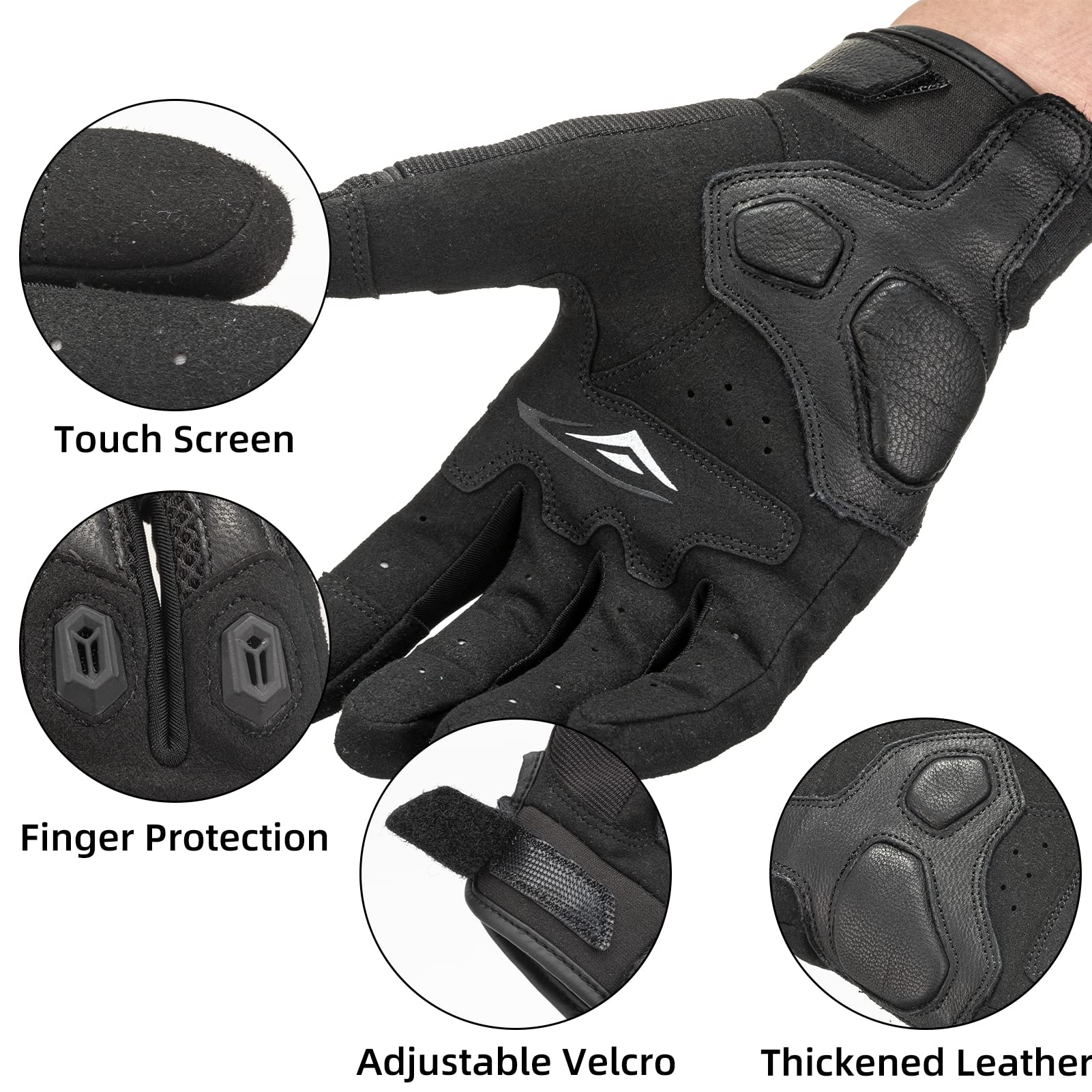 ROCKBROS Summer Motorcycle Gloves - Breathable, Touchscreen Hard Knuckle Gloves for Men Women