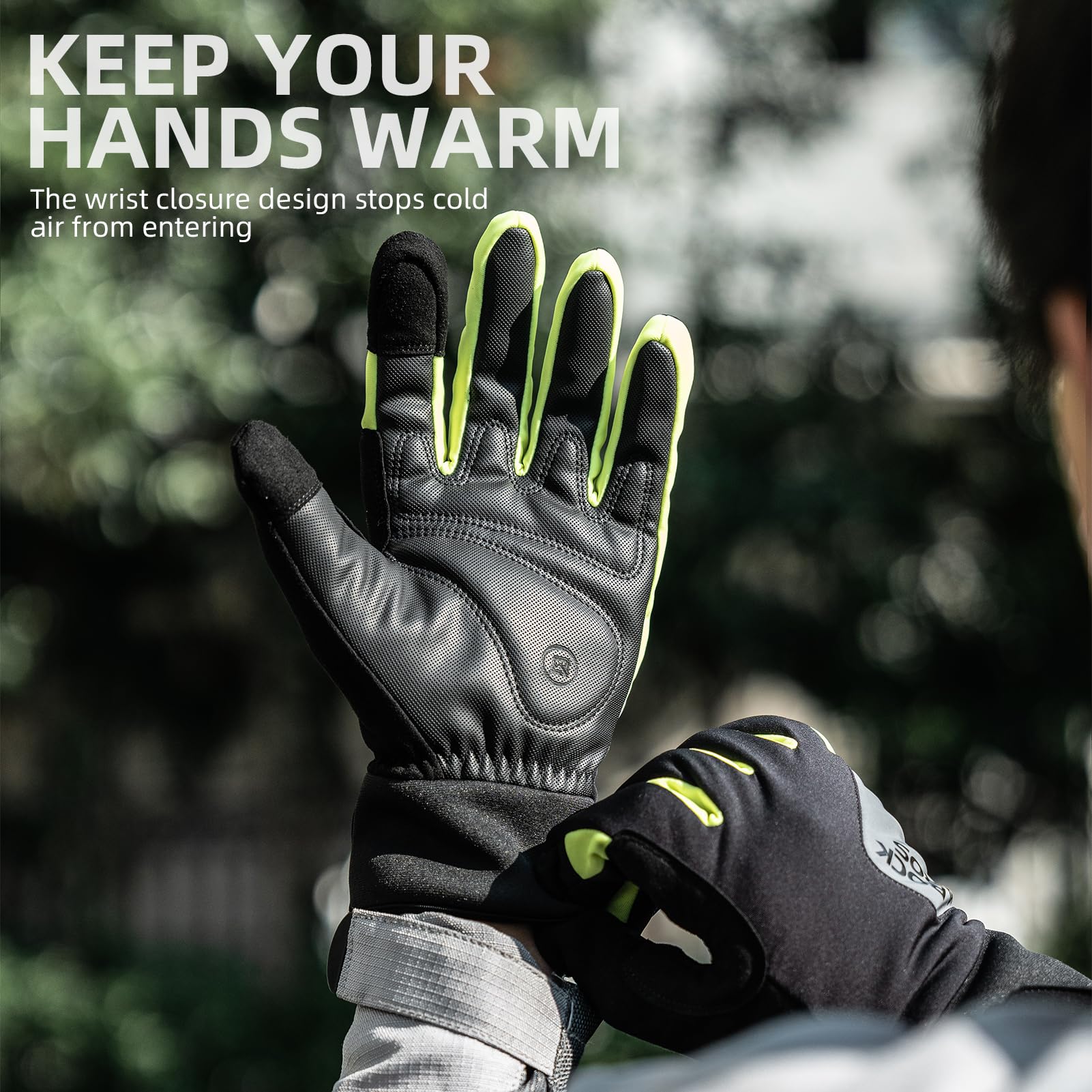 ROCKBROS Windproof Winter Cycling Padded Thermal Gloves for Men Women