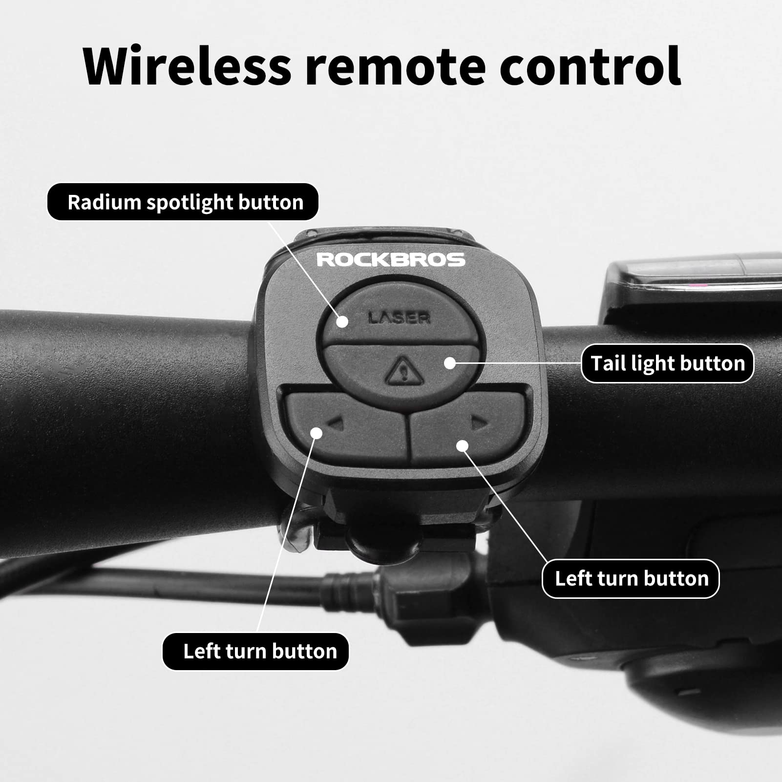 ROCKBROS Bike Tail Light Smart with Turn Signals Wireless Remote Brake - ROCKBROS