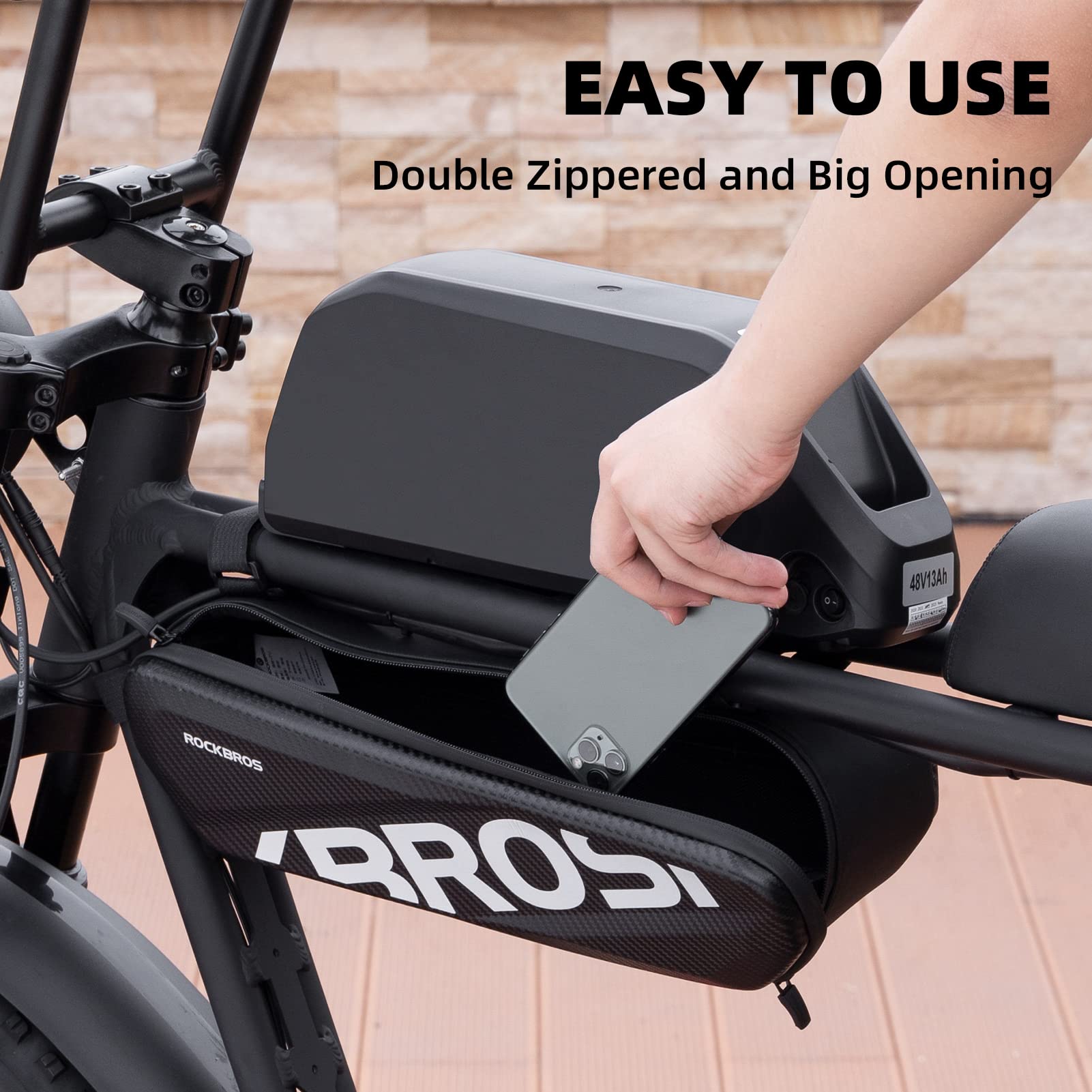 ROCKBROS Bike Frame Bag for Super 73 S2 Hard Shell Bike Bag Waterproof 4.5 L