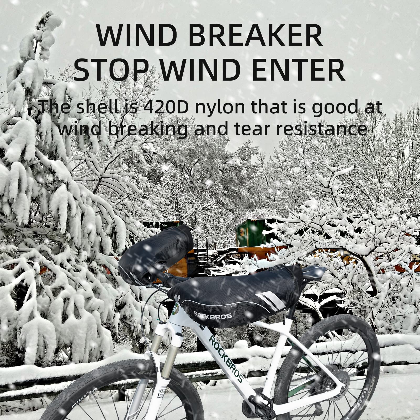 ROCKBROS Thinsulate Windproof Thermal Mountain Bike Handlebar Mittens - ROCKBROS