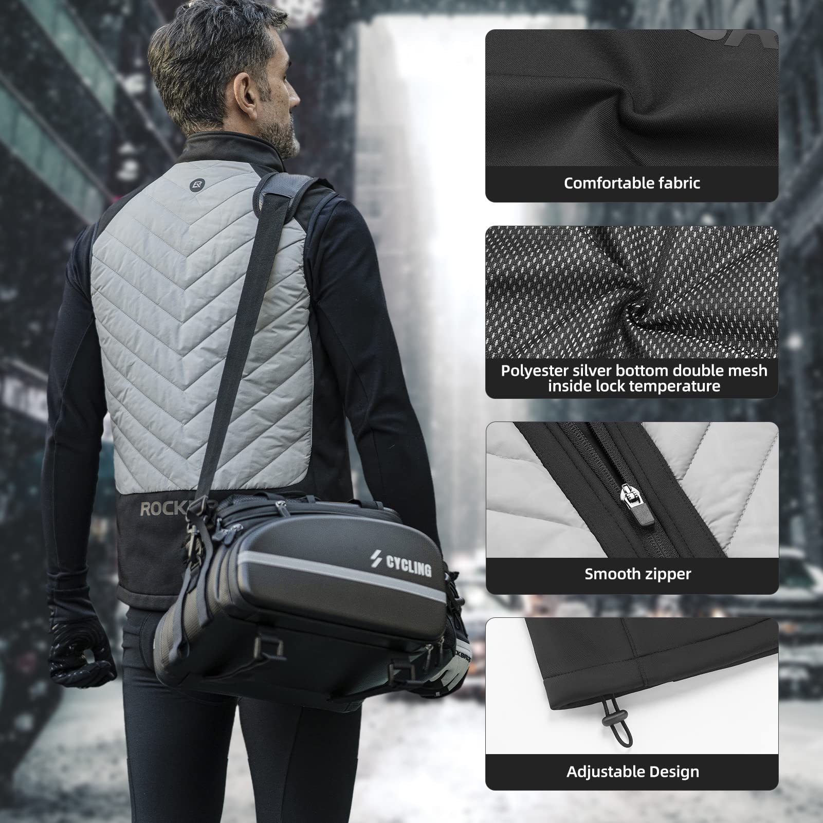 ROCKBROS Heated Vest – Fast Heating, 5 Zones, Unisex, Washable