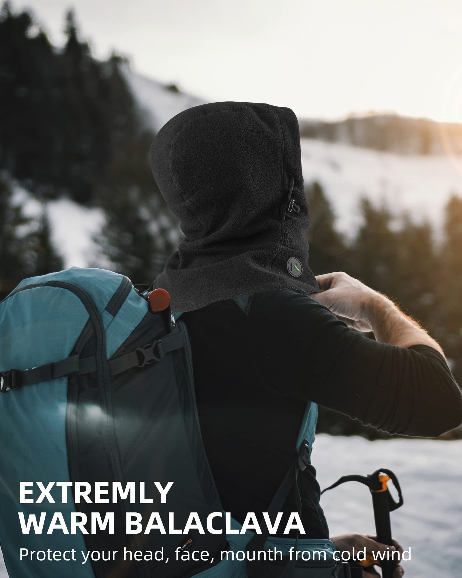 ROCKBROS Ski Mask Thermal Fleece Balaclava Winter Face Cover for Men Women - ROCKBROS