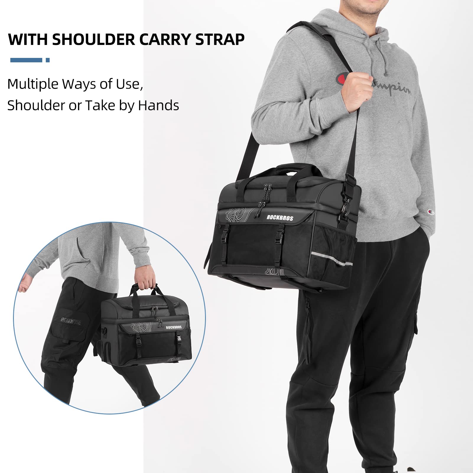 ROCKBROS Bike Trunk Cooler Bag Bicycle Rack Rear Seat Carrier Insulated Panniers 11L