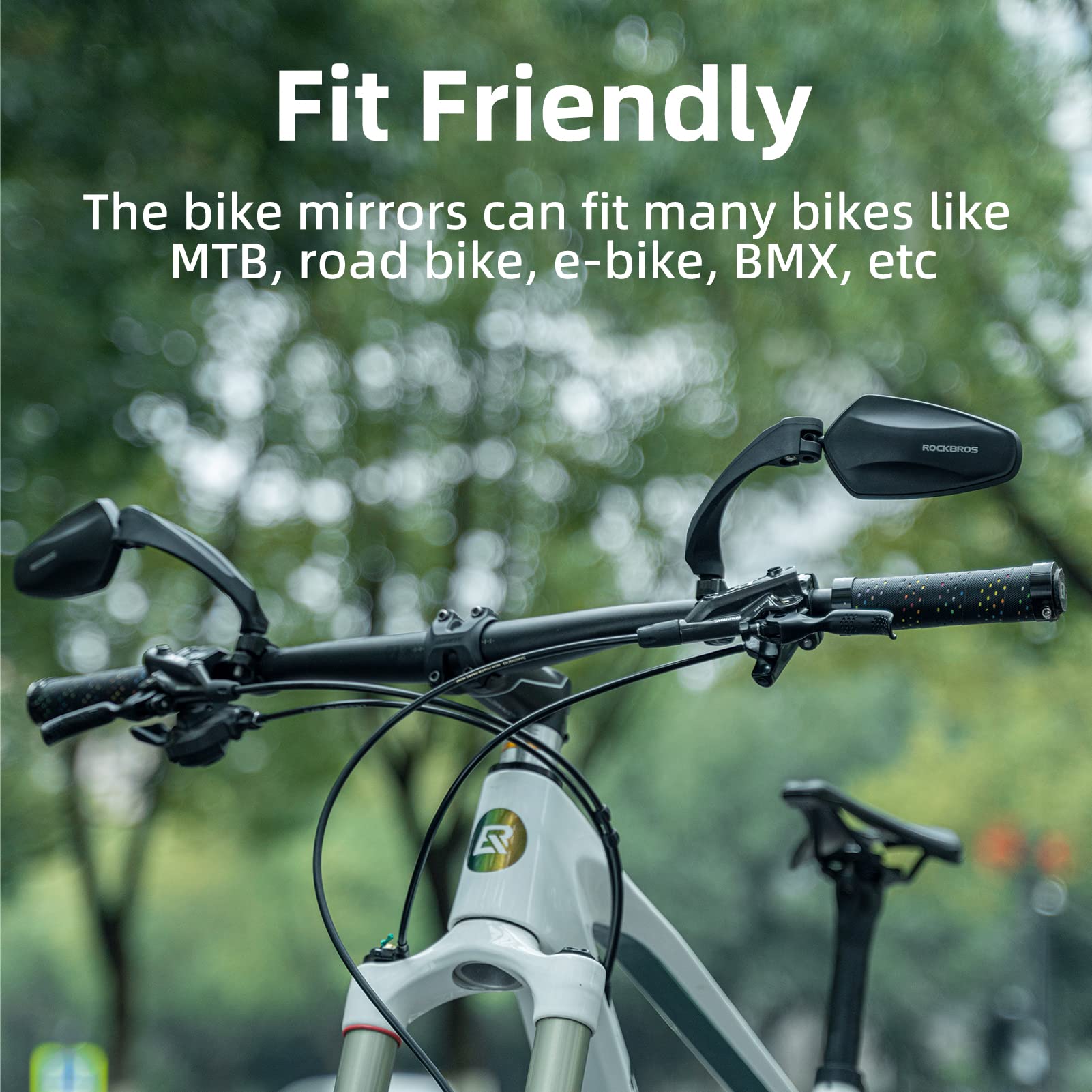 ROCKBROS Bike Handlebar Rear View Mirror with HD Anti-Glare Glass - ROCKBROS