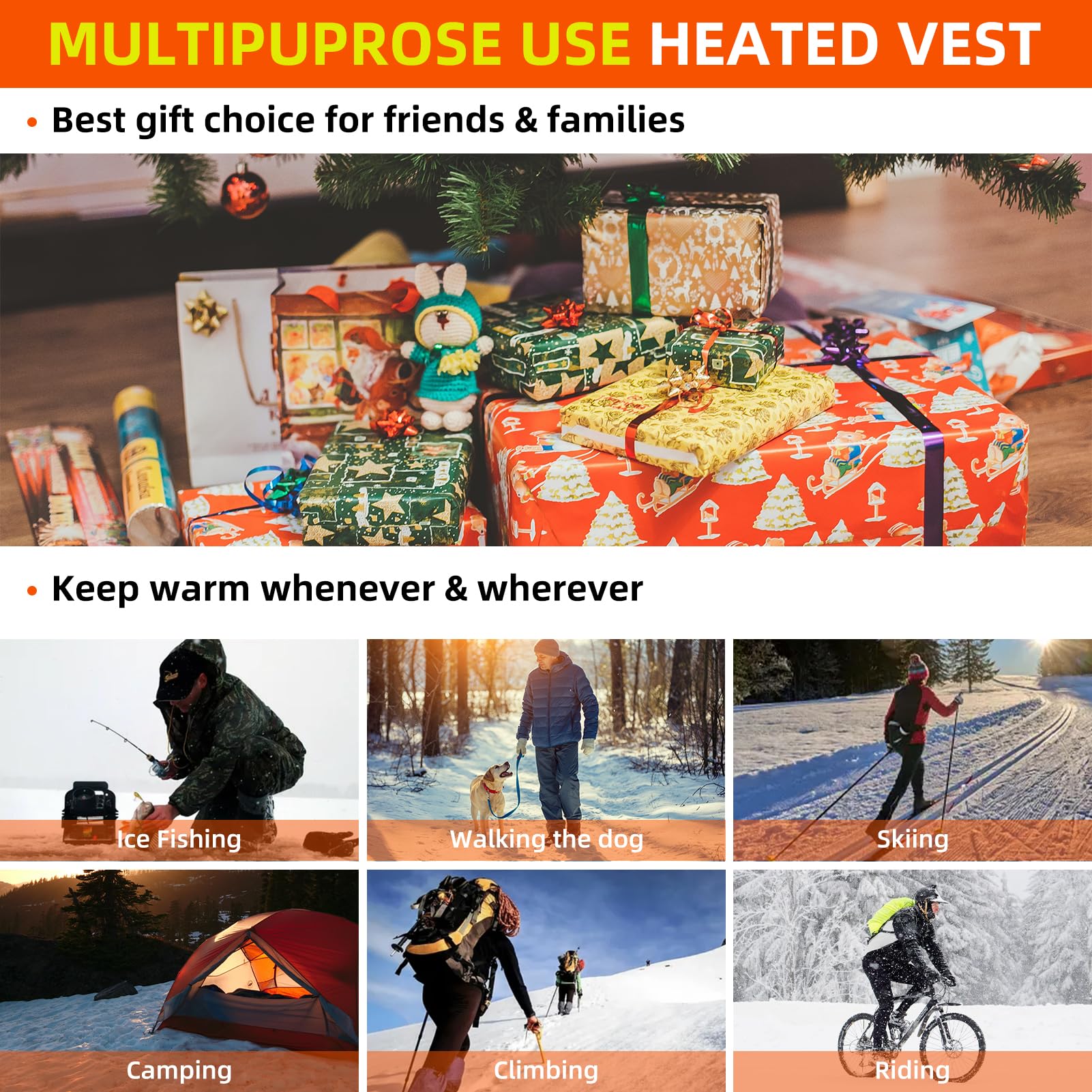 ROCKBROS Heated Vest – Fast Heating, 5 Zones, Unisex, Washable