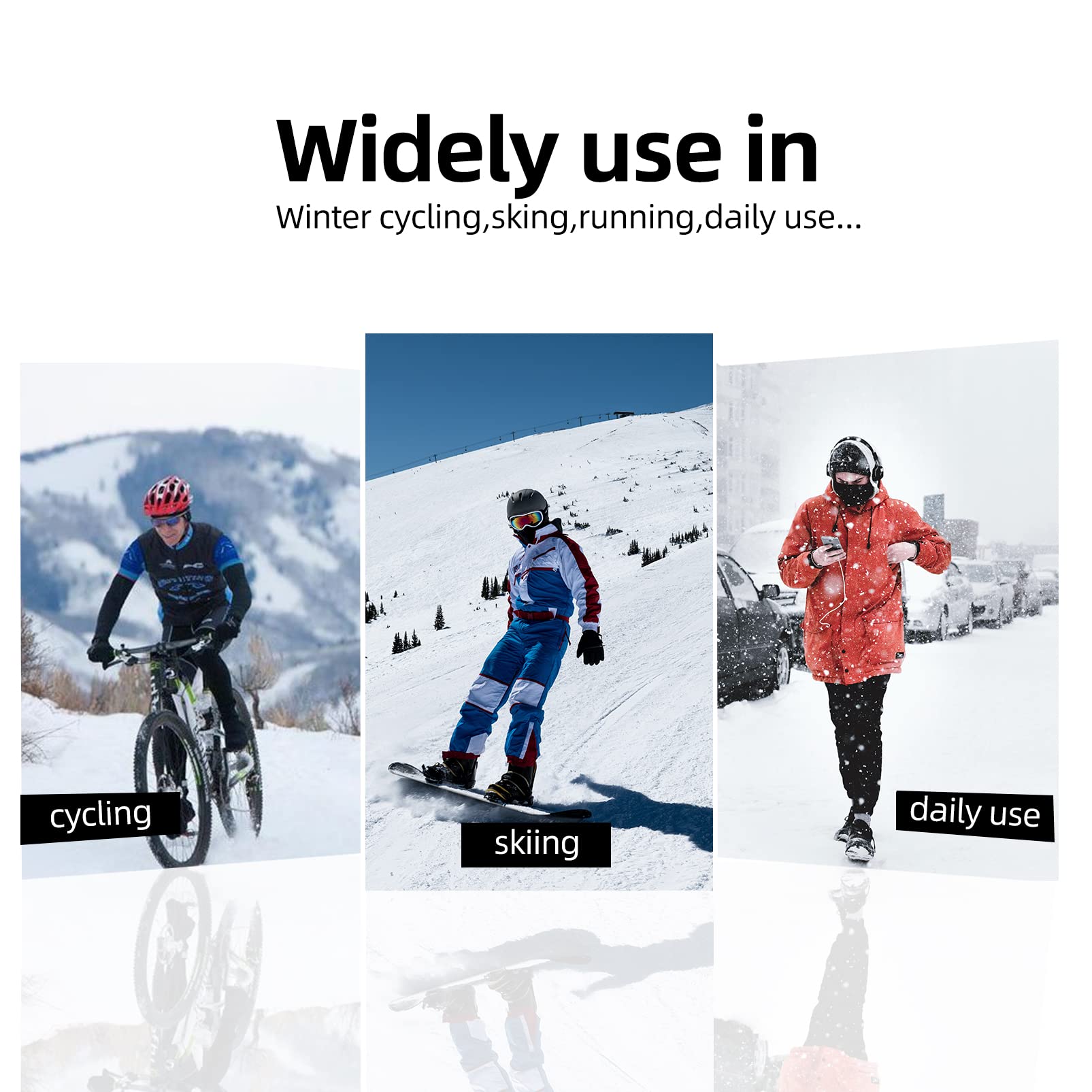 ROCKBROS Windproof Winter Fleece Balaclava for Men - Ski, Cycling, Motorcycle Mask