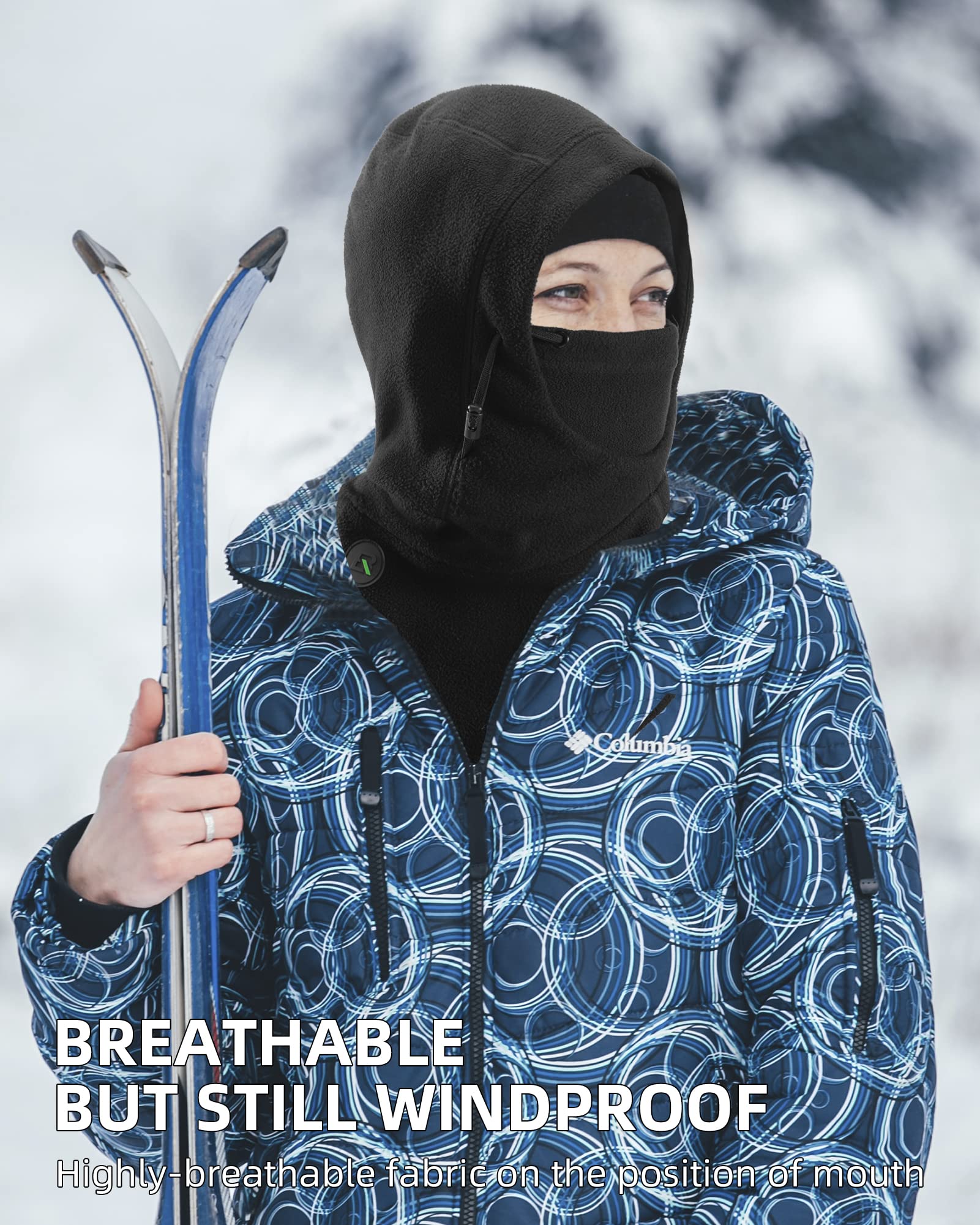 ROCKBROS Ski Mask Thermal Fleece Balaclava Winter Face Cover for Men Women - ROCKBROS