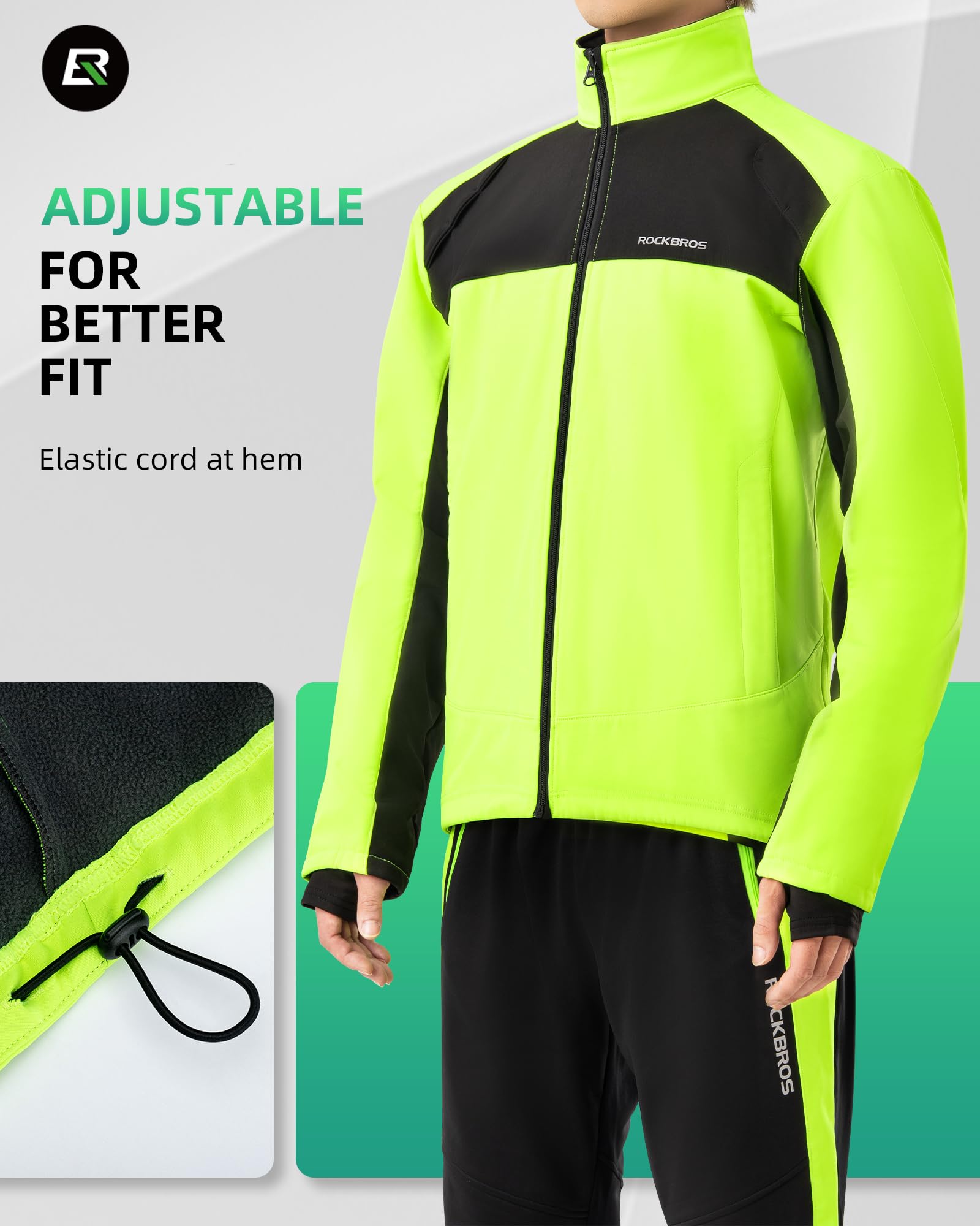 ROCKBROS Cycling Bike Winter Thermal Windproof Jackets for Men Cold Weather Hiking
