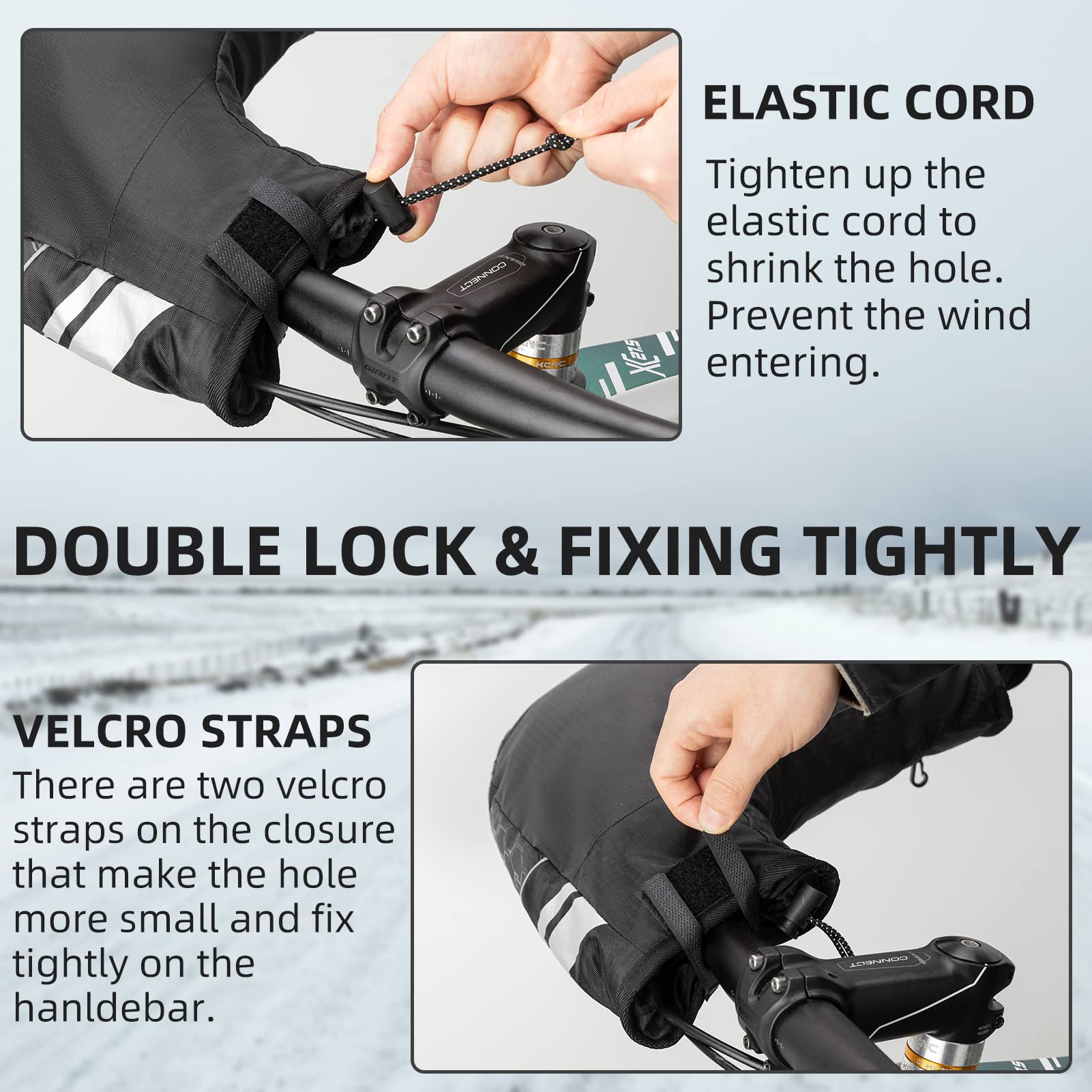 ROCKBROS Thinsulate Windproof Thermal Mountain Bike Handlebar Mittens - ROCKBROS