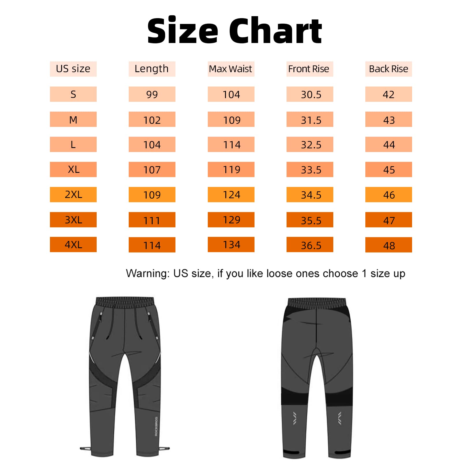 ROCKBROS Winter Cycling Pants for Men Thermal Windproof Mountain Bike Running Pants - ROCKBROS