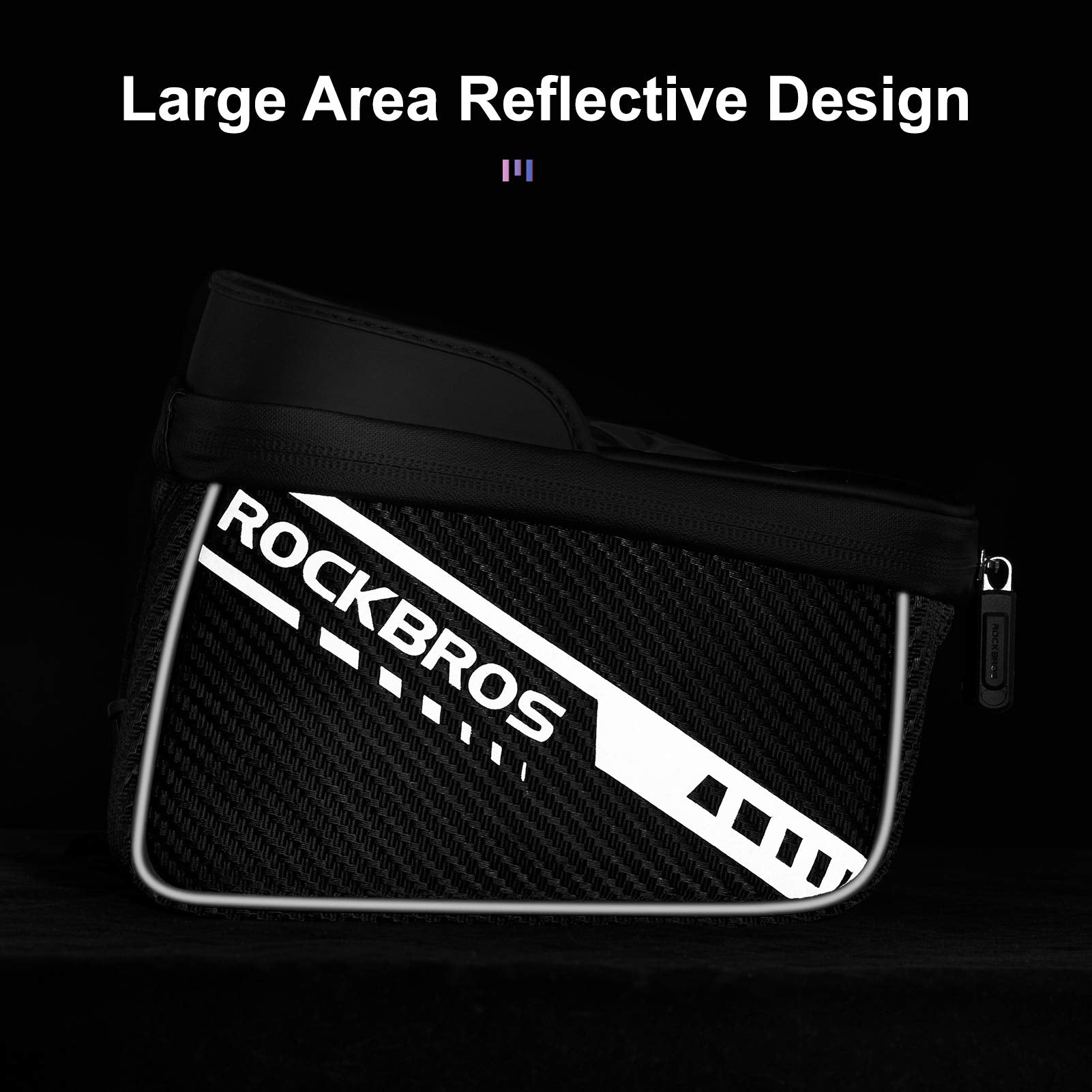 ROCKBROS Bike Phone Front Frame Bag Top Tube Bicycle Handlebar Bag Below 7.2”