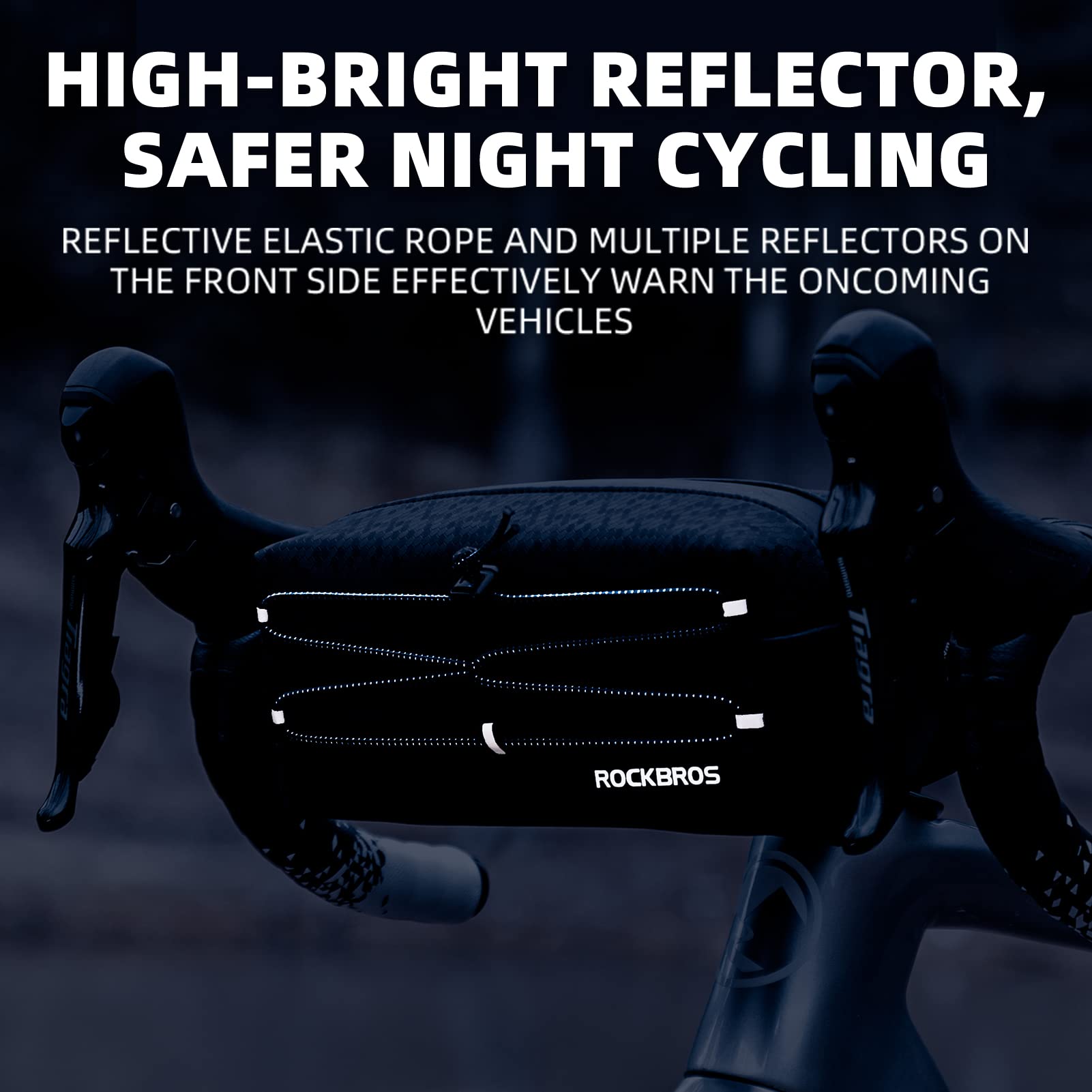 ROCKBROS Waterproof Bike Handlebar Bag Front Frame Storage Bag with Shoulder Strap