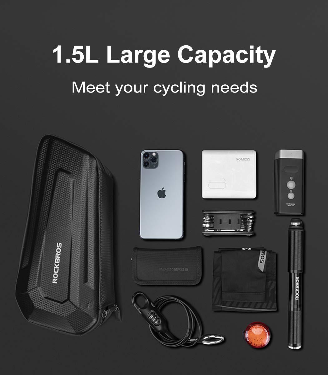 ROCKBROS 1.5L/2.5L Water-Resistant EVA Bike Frame Bag, Under Top Tube Triangle Storage - ROCKBROS