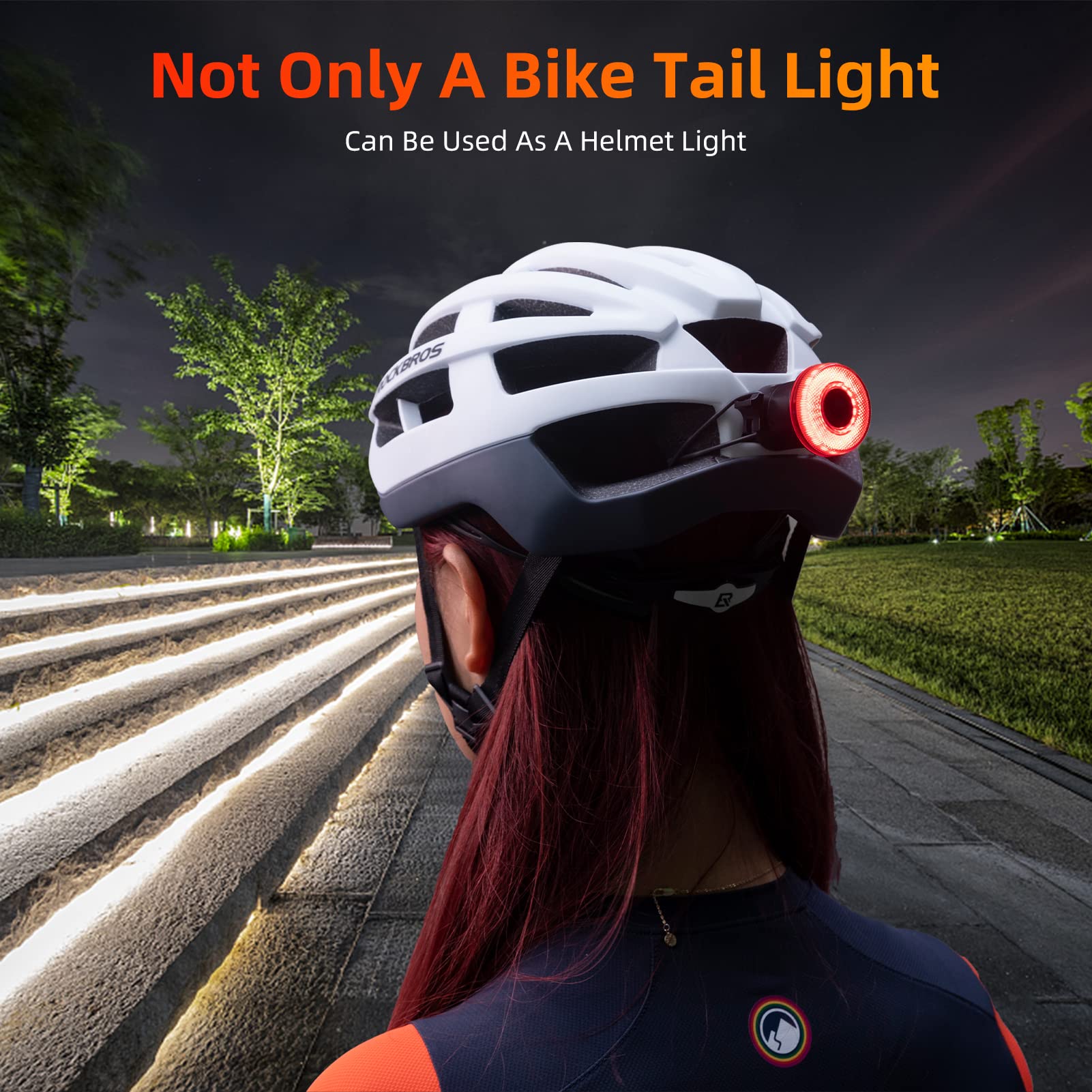 ROCKBROS Smart Bike Rear Tail Light IPX7 Waterproof Break Sensing Auto On/Off Rechargeable