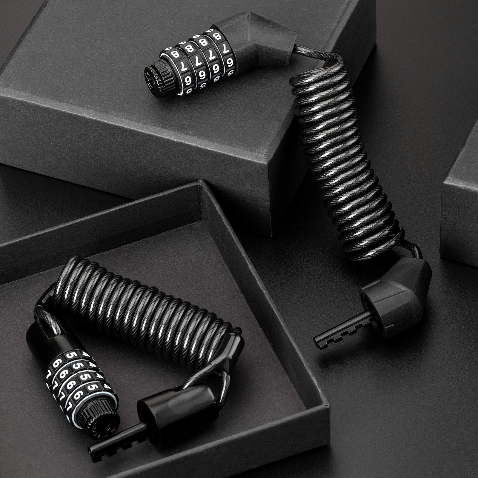 ROCKBROS Retractable Luggage Helmet Lock 4 Digit Little Black, 2Pcs - ROCKBROS