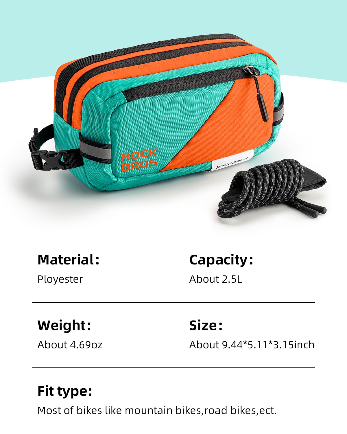 ROCKBROS Urban Rider Series Bike Handlebar Bag Large Capacity Shoulder Strap