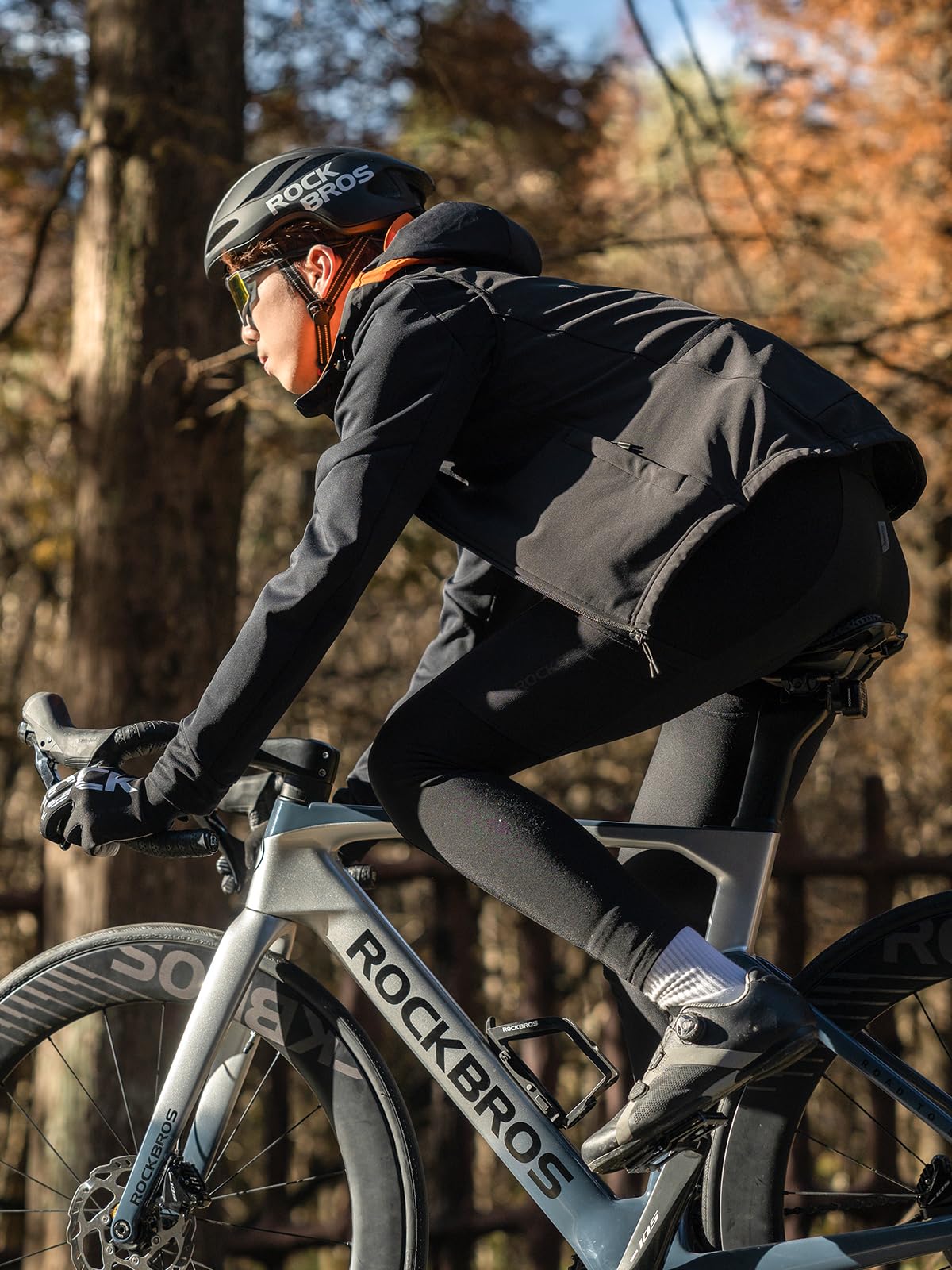 ROCKBROS Men's Winter Cycling Vest, Fleece-Lined, Windproof, Warm Sleeveless Jacket