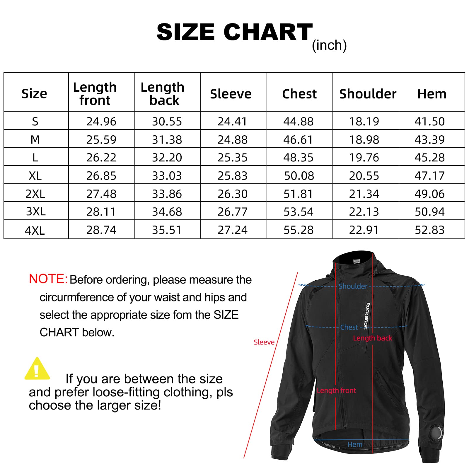 ROCKBROS Men's Windproof Cycling Jacket, Quick-Dry Lightweight Breathable MTB Jacket