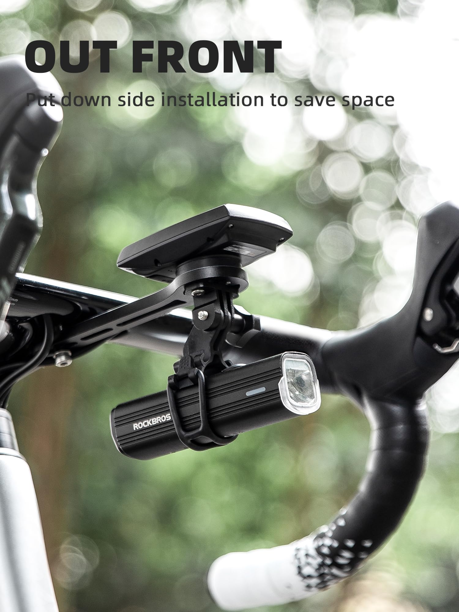 ROCKBROS Aluminum Out Front Mount for Garmin, Bryton, Cateye