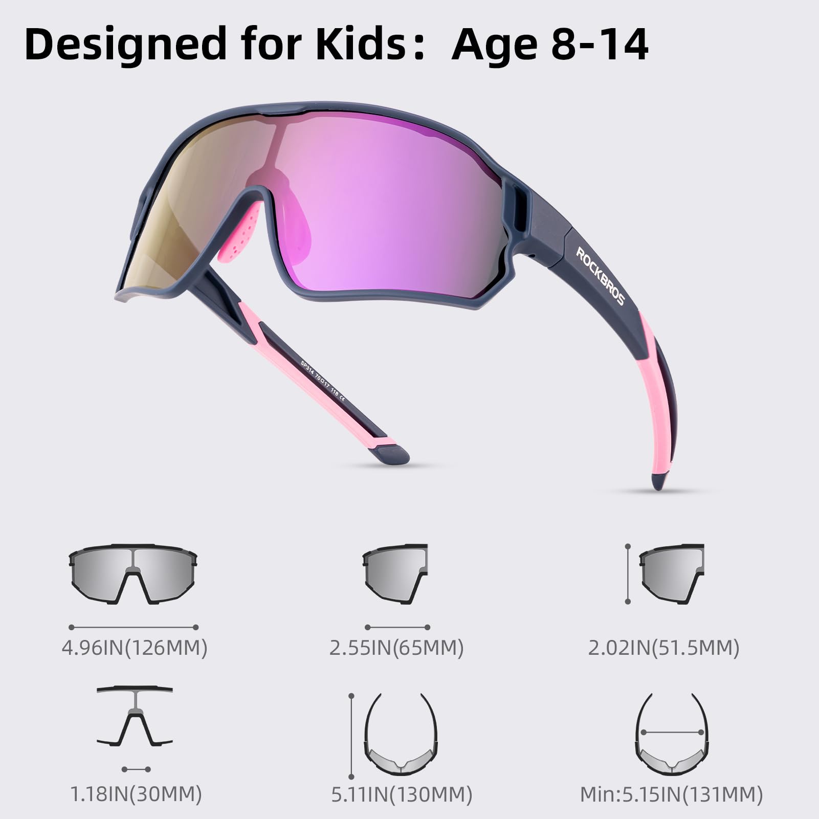 uv400 kids polarized sunglasses in use during sports#color_blue-purple