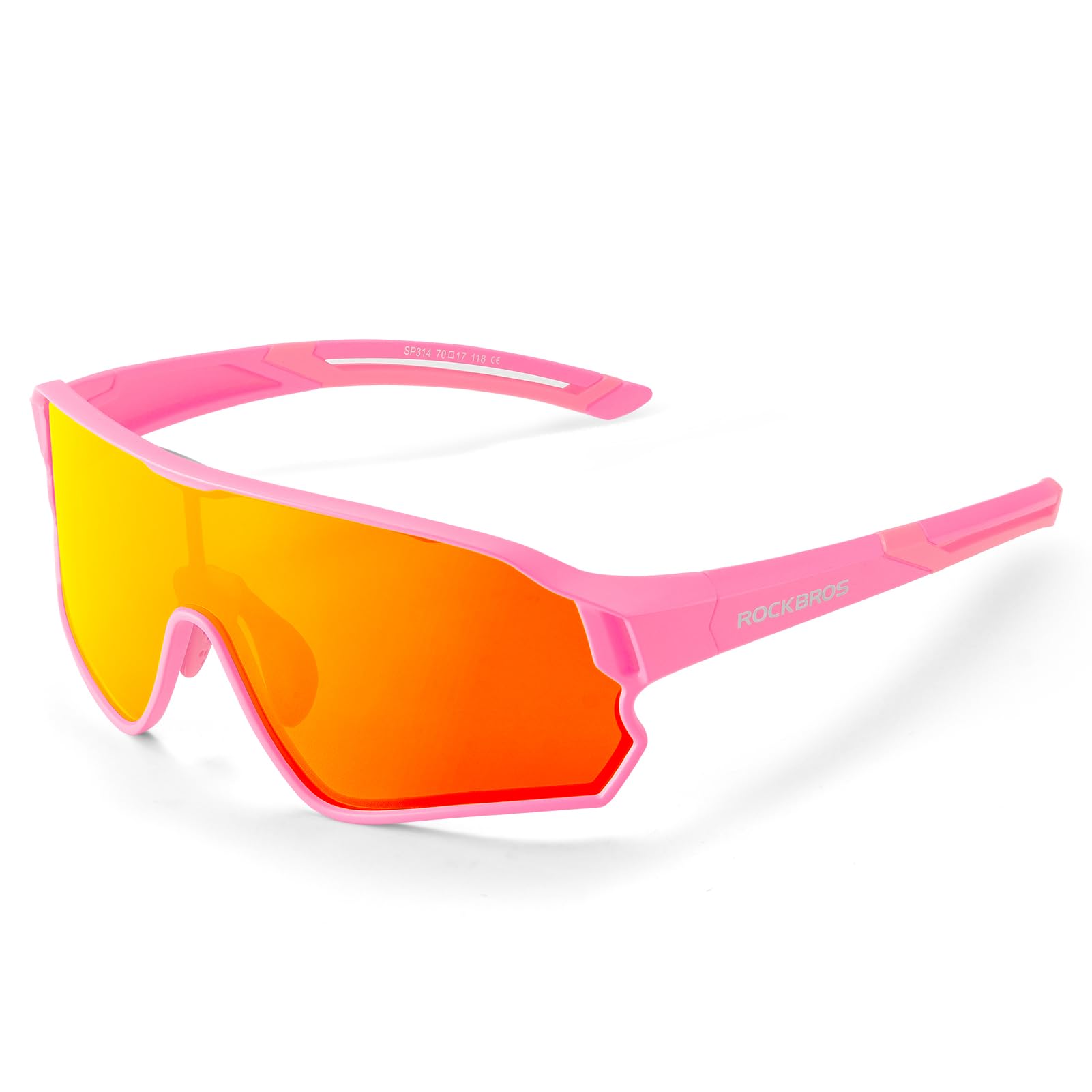rockbros polarized kids sunglasses lightweight comfortable fit#color_pink