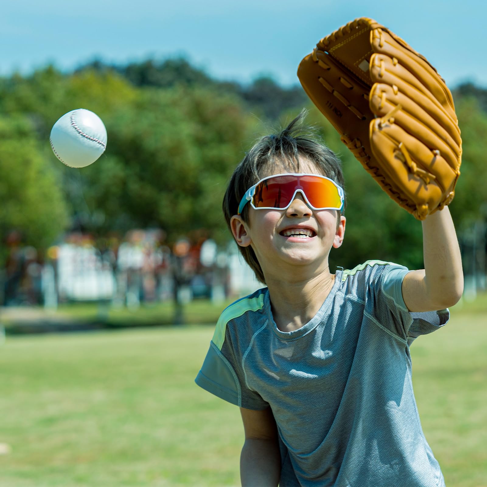 rockbros durable polarized kids sunglasses outdoor play#color_white