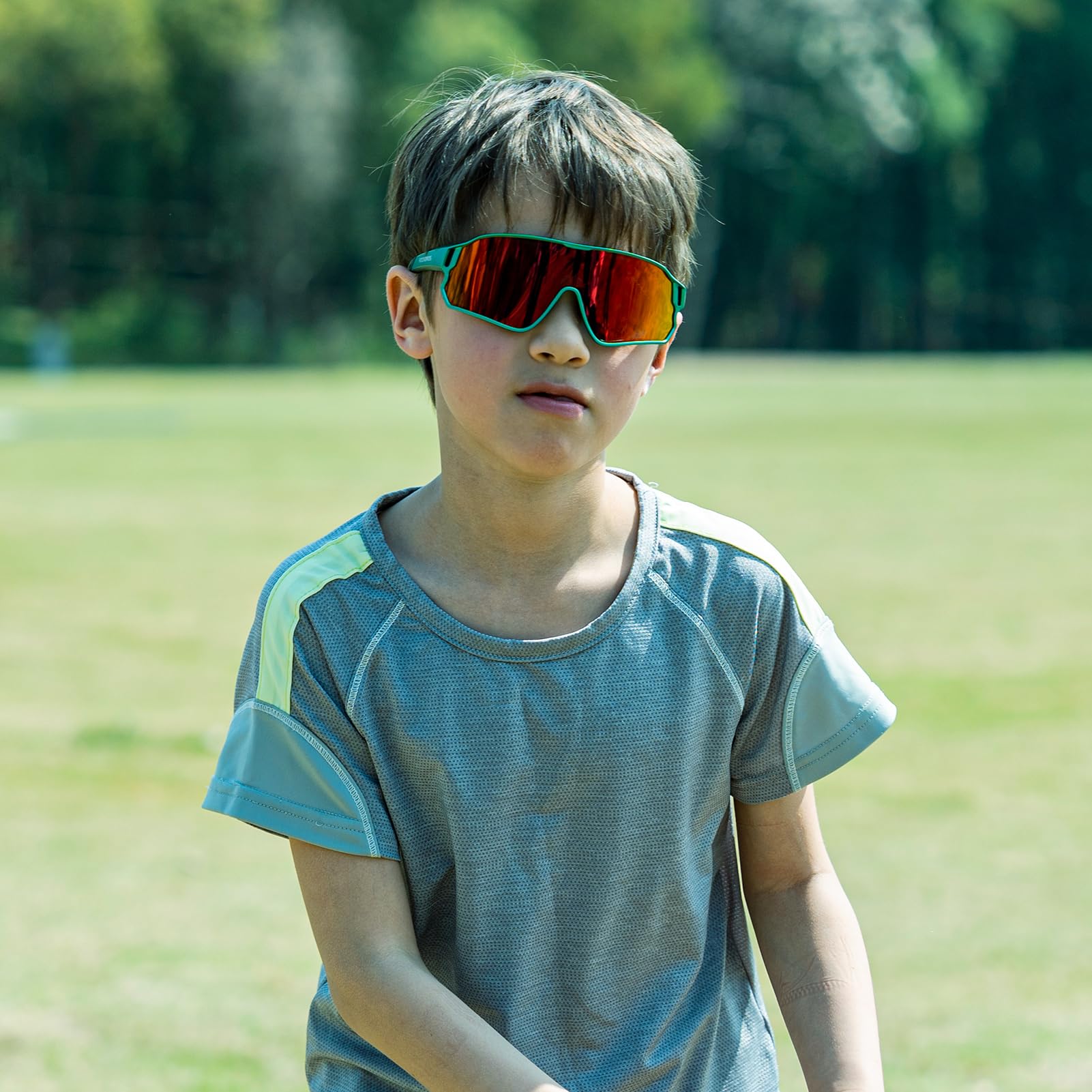 kids sports polarized sunglasses#color_green