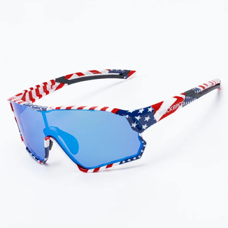 Sunglasses with American flag design on a white background #color_Water Transfer Flag