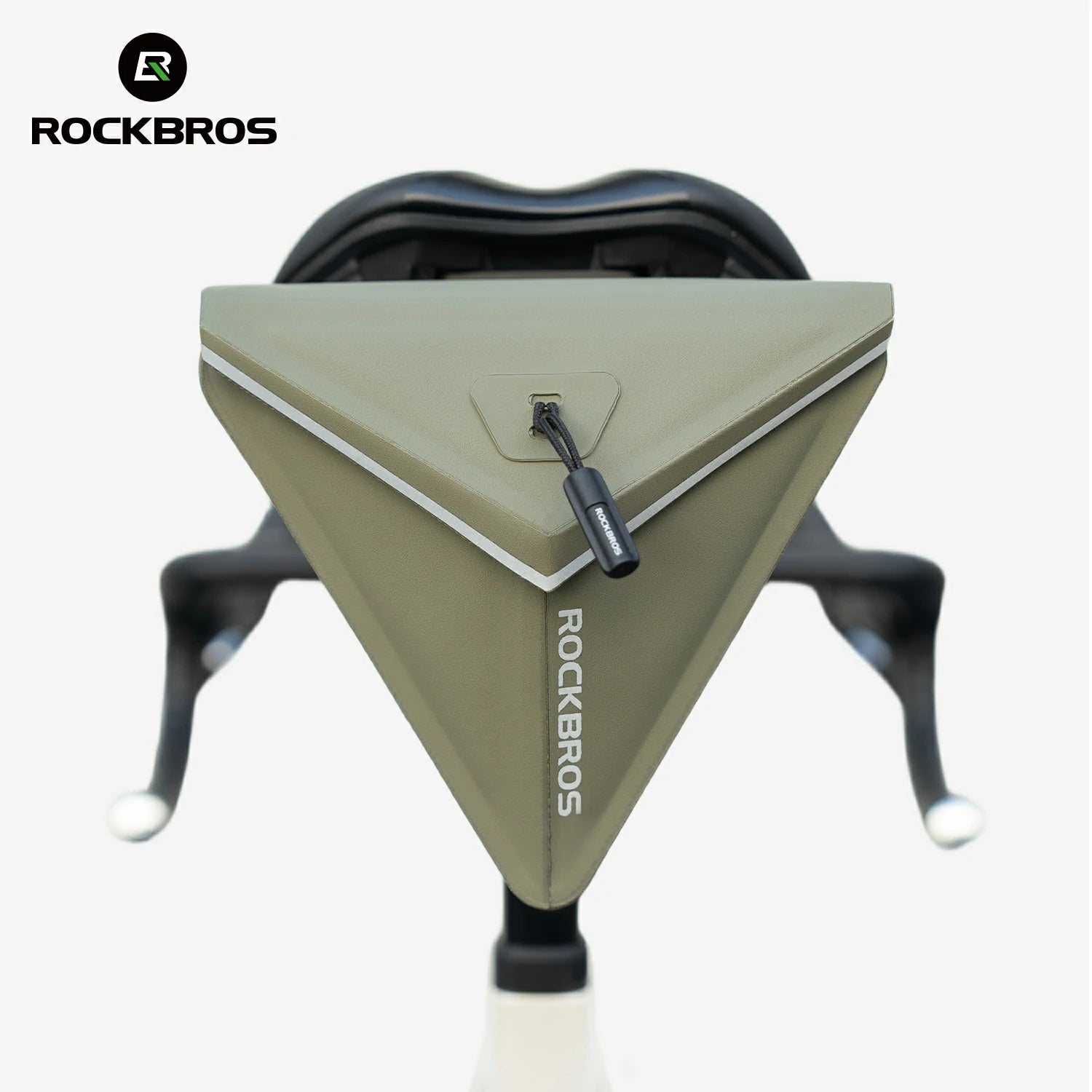 Triangular green bag with 'RockBros' branding on a white background #Color_Green