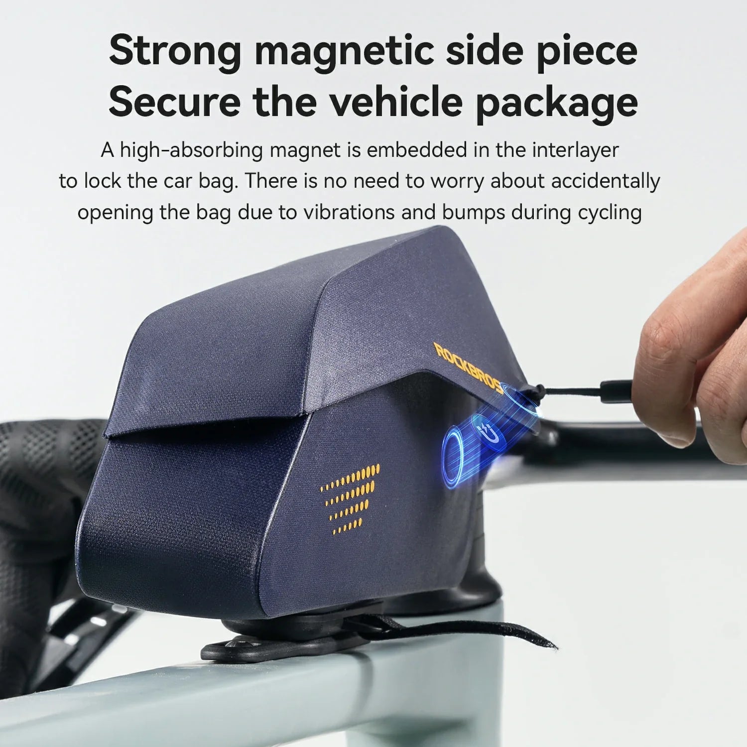 Magnetic Top Tube Bag Waterproof with Quick Access Mount For Gravel Bike