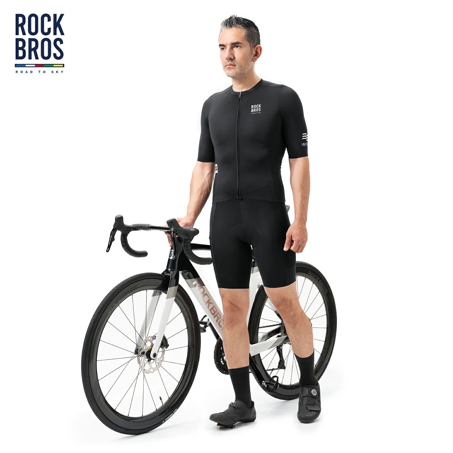 men's bike jersey for road cycling in black #Color_Black