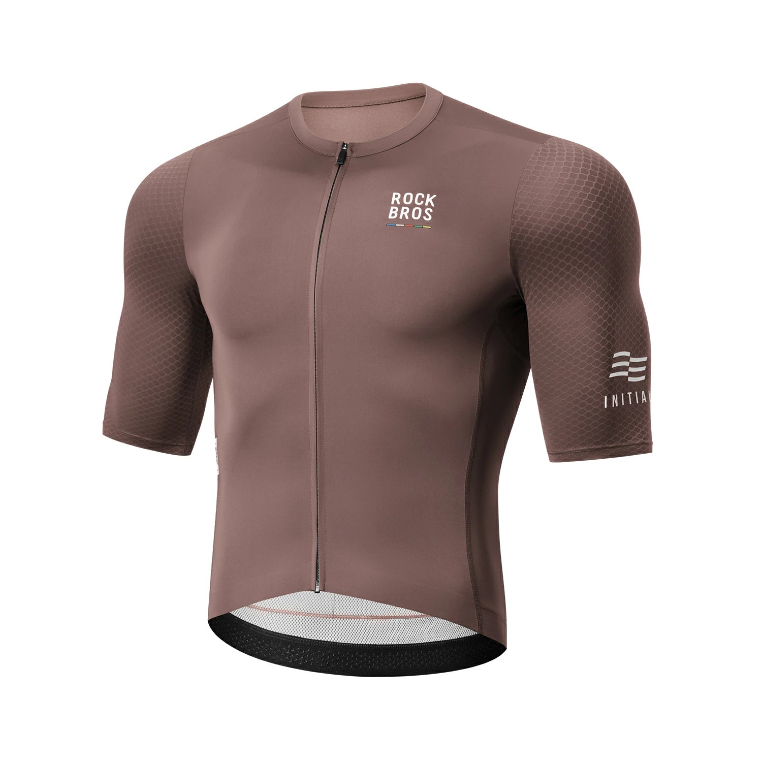 Men's short sleeve cycling jersey in mocha brown with breathable stretch fabric #Color_Mocha Brown